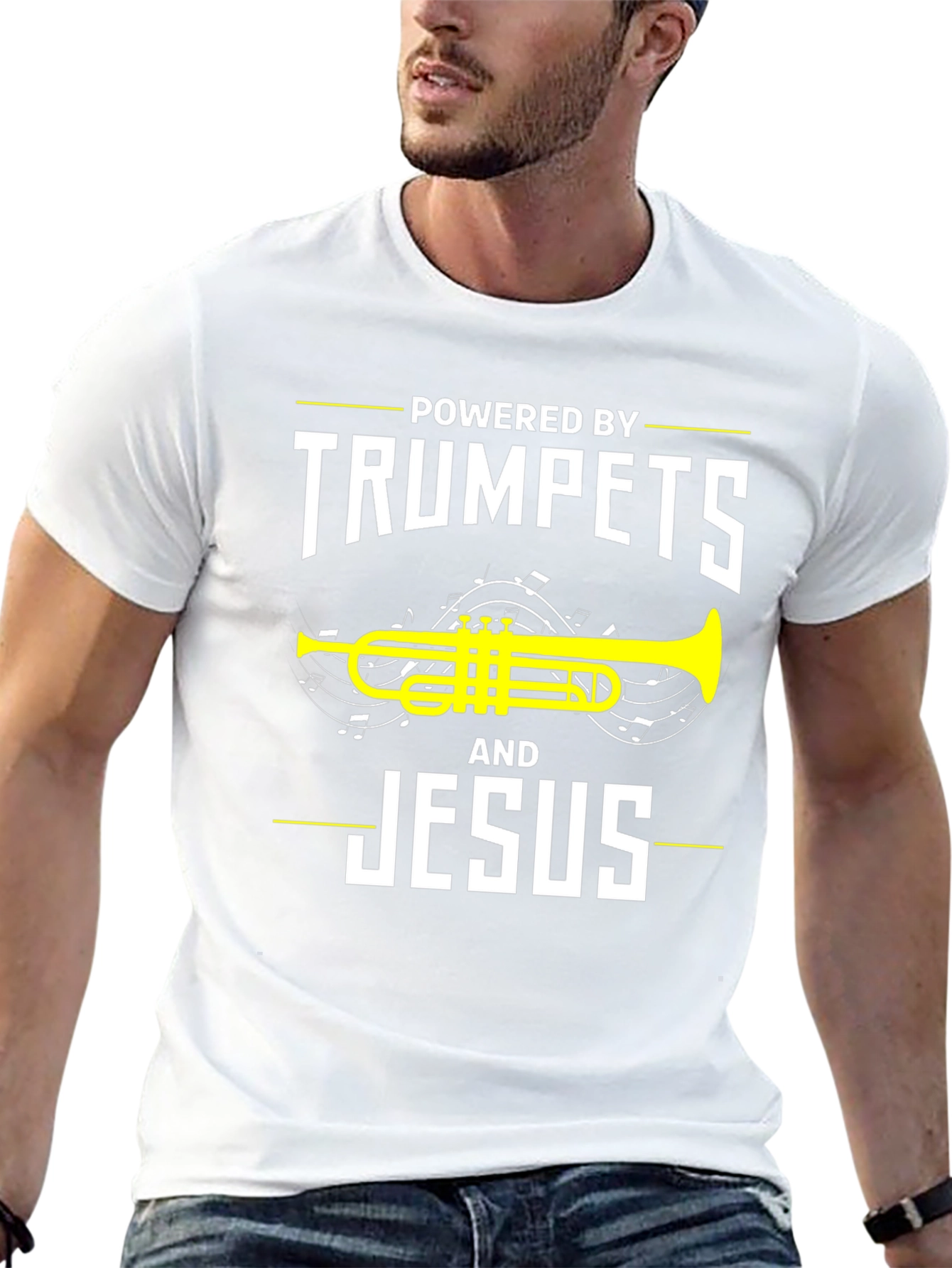 Powered By Trumpets and Jesus T-Shirt