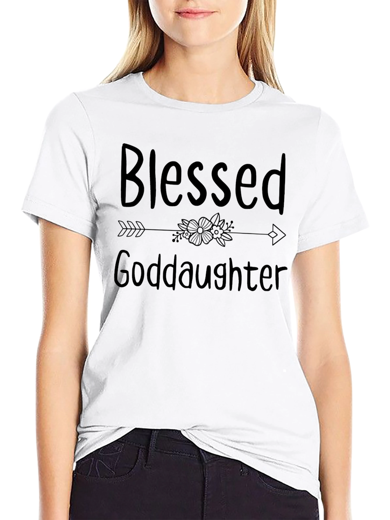 Blessed Goddaughter Graphic Tee - Black