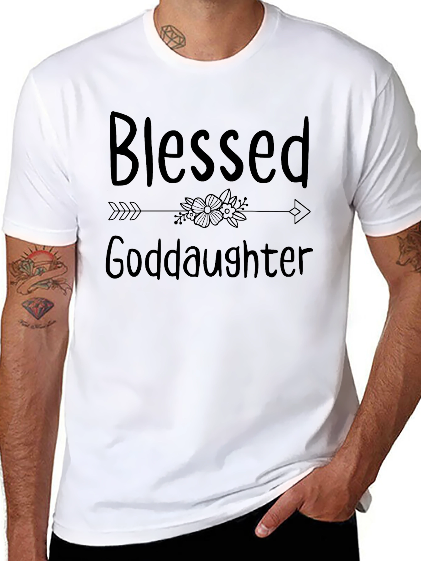 Blessed Goddaughter Graphic Tee - Black