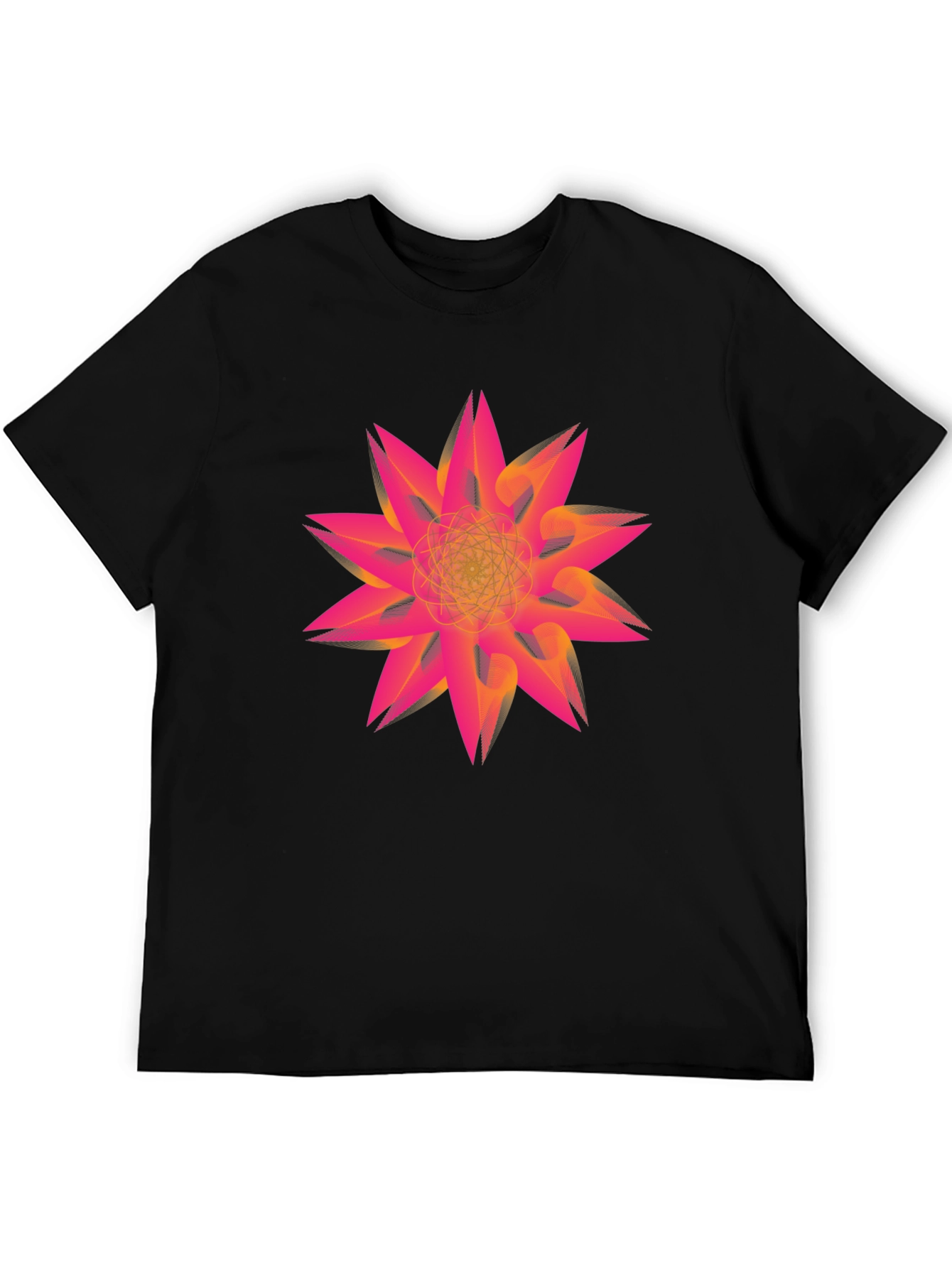 Abstract Geometric Flower Graphic Print Tee
