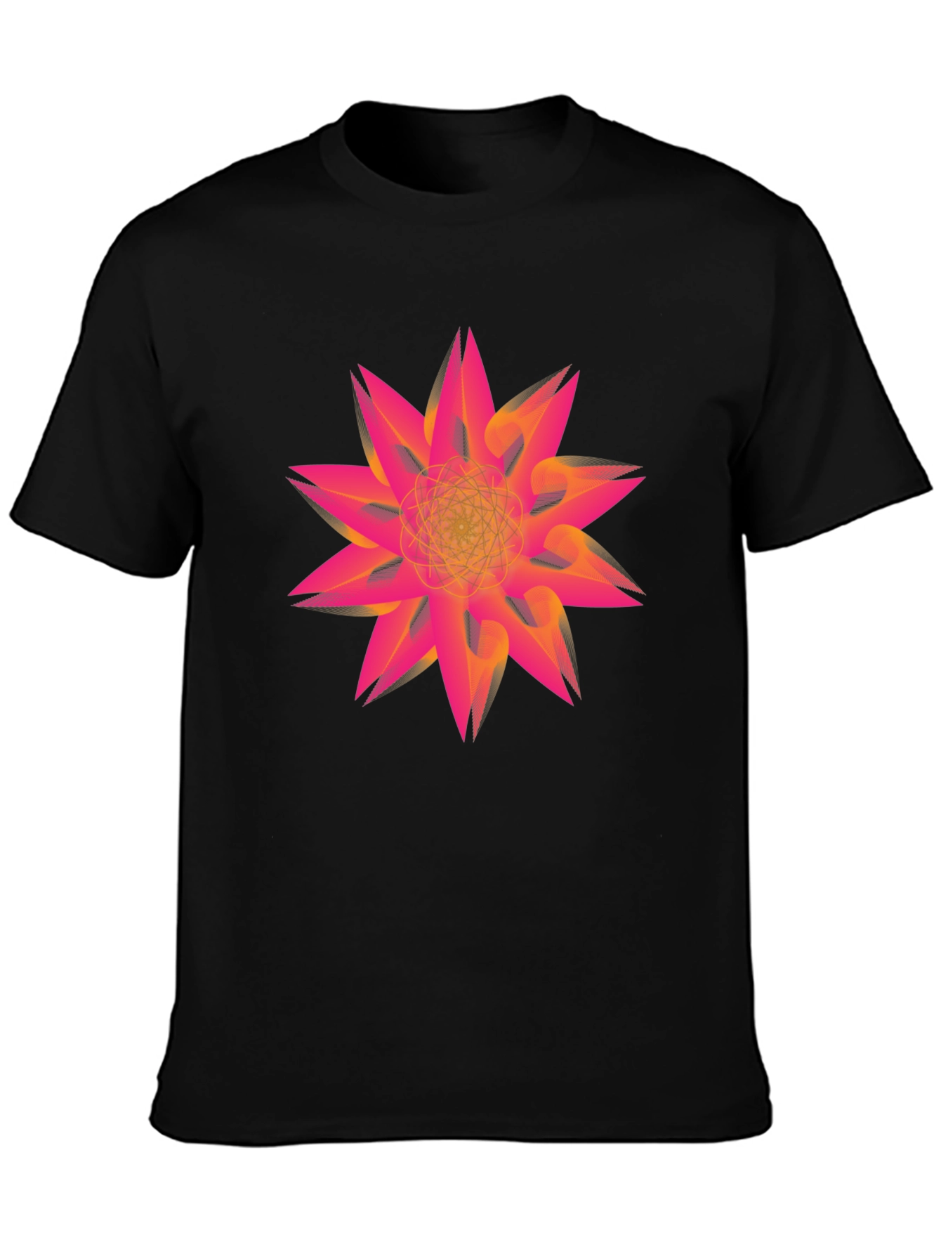 Abstract Geometric Flower Graphic Print Tee