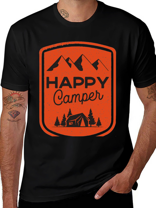 Happy Camper Graphic Tee - Outdoor Adventure Shirt
