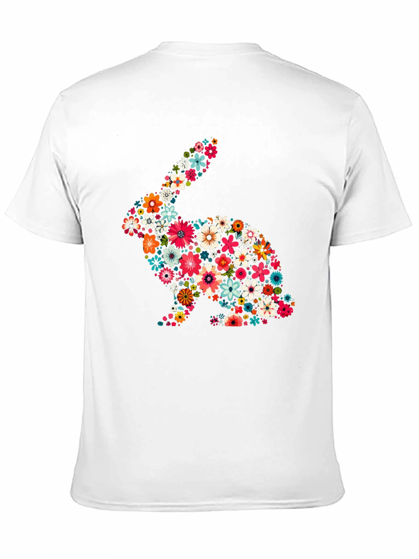 Floral Rabbit Graphic Tee - Cute Easter Shirt