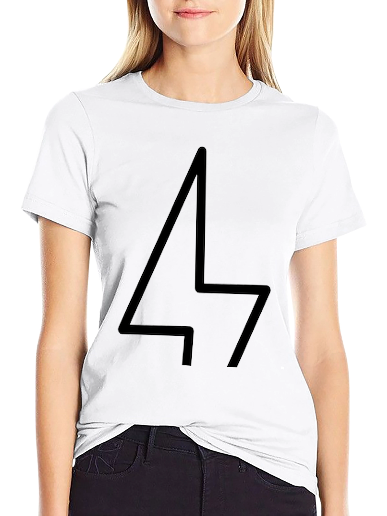 Black T-Shirt with Geometric Graphic