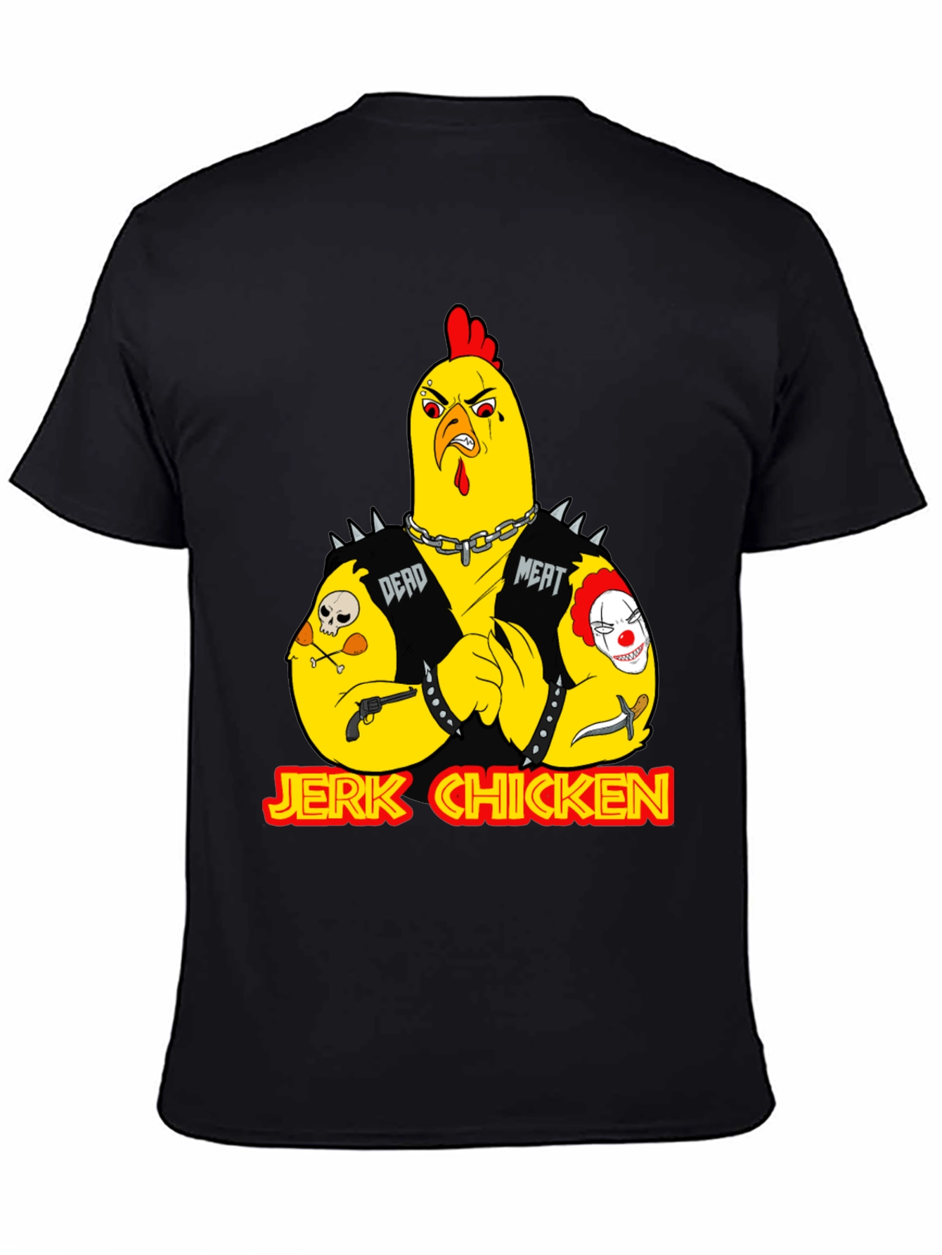 Jerk Chicken Graphic Tee - Edgy Cartoon Design
