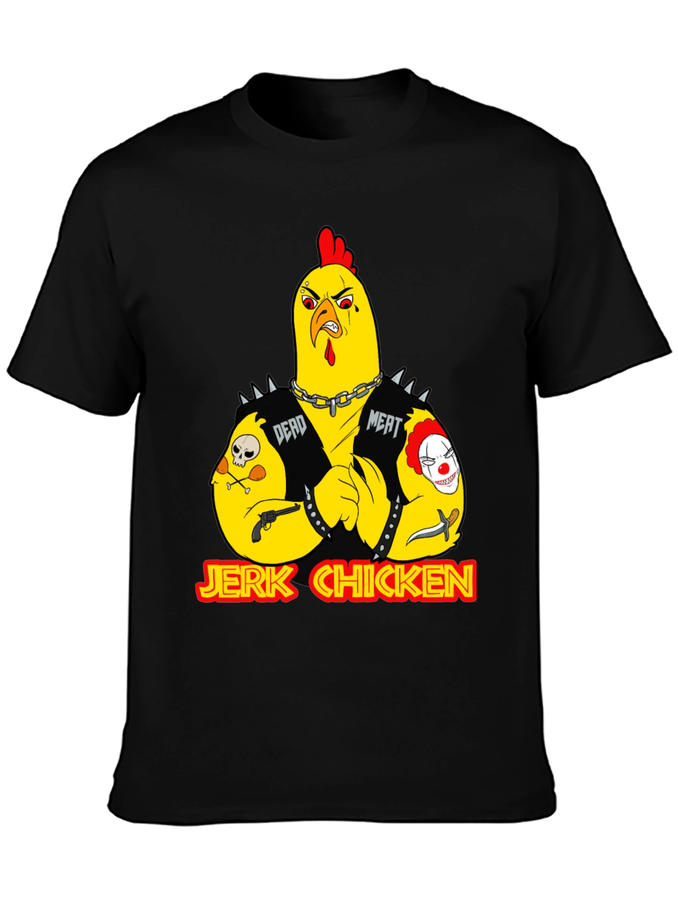 Jerk Chicken Graphic Tee - Edgy Cartoon Design