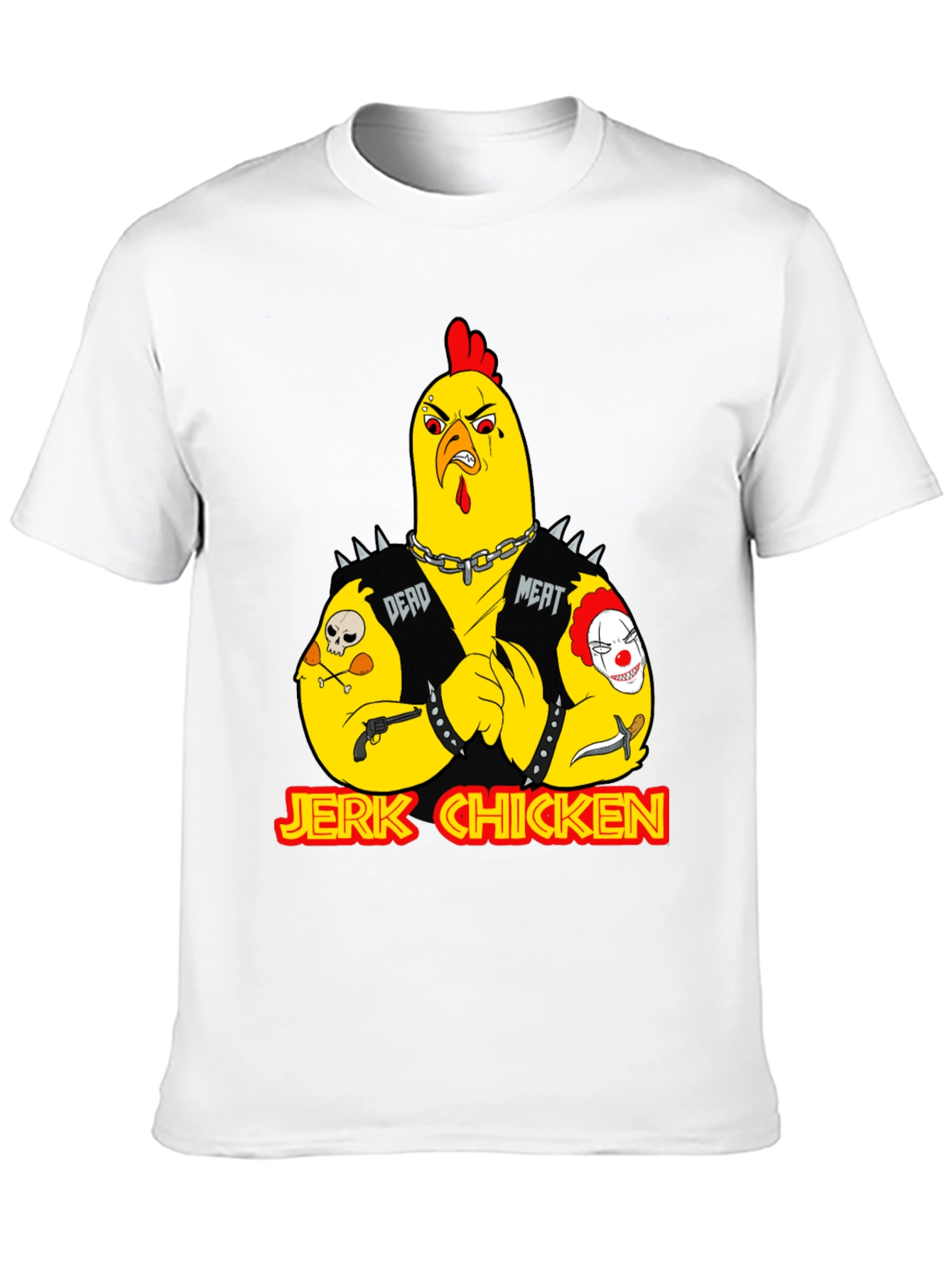 Jerk Chicken Graphic Tee - Edgy Cartoon Design