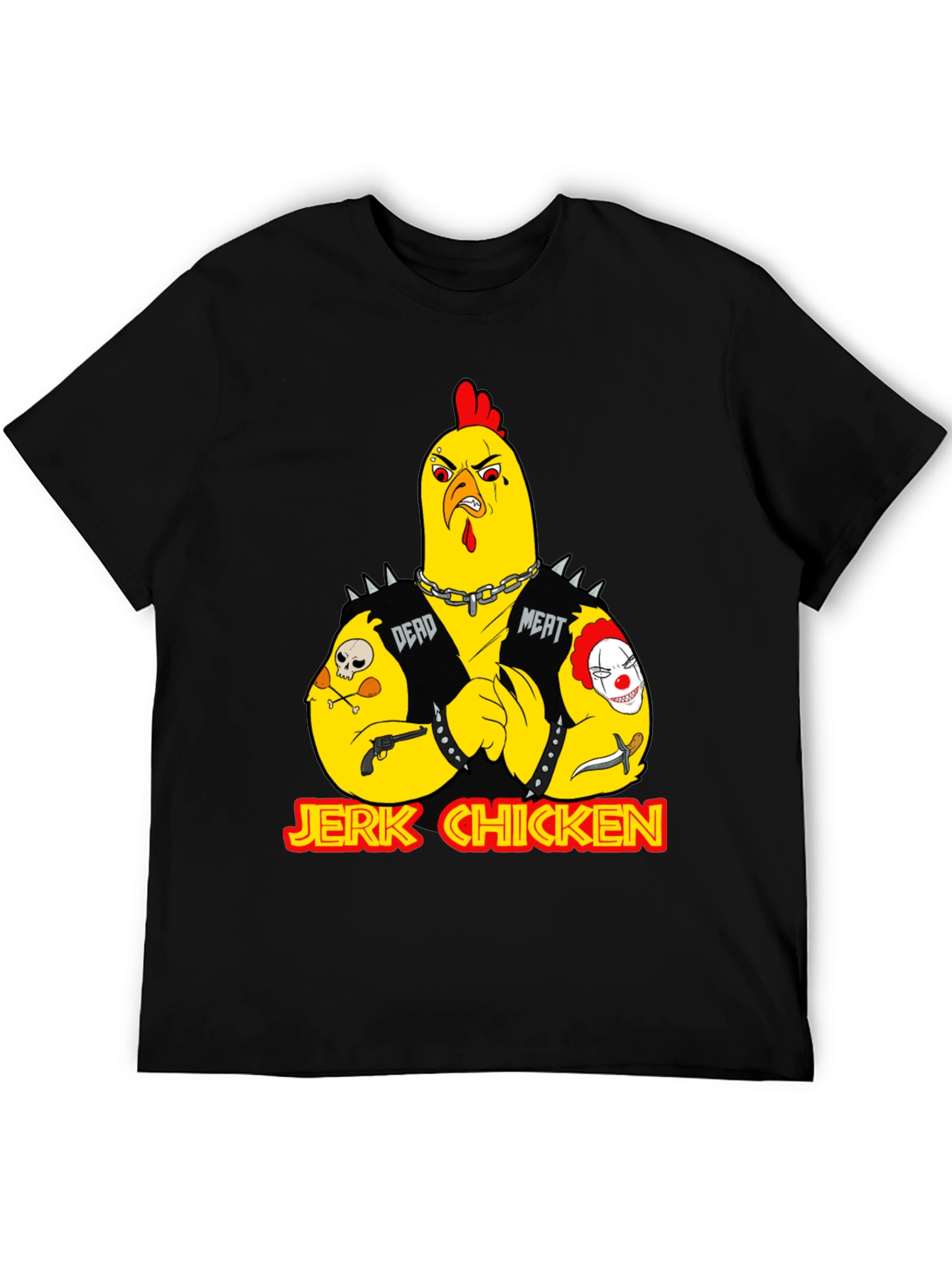 Jerk Chicken Graphic Tee - Edgy Cartoon Design
