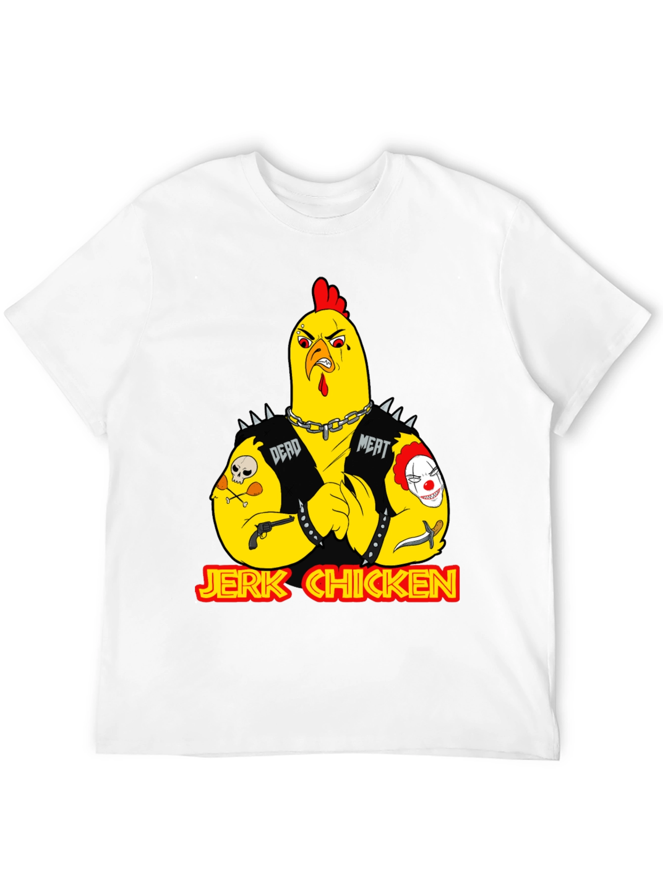 Jerk Chicken Graphic Tee - Edgy Cartoon Design