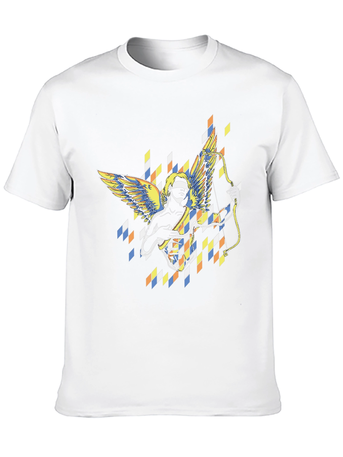 Abstract Cupid Graphic Black T-Shirt