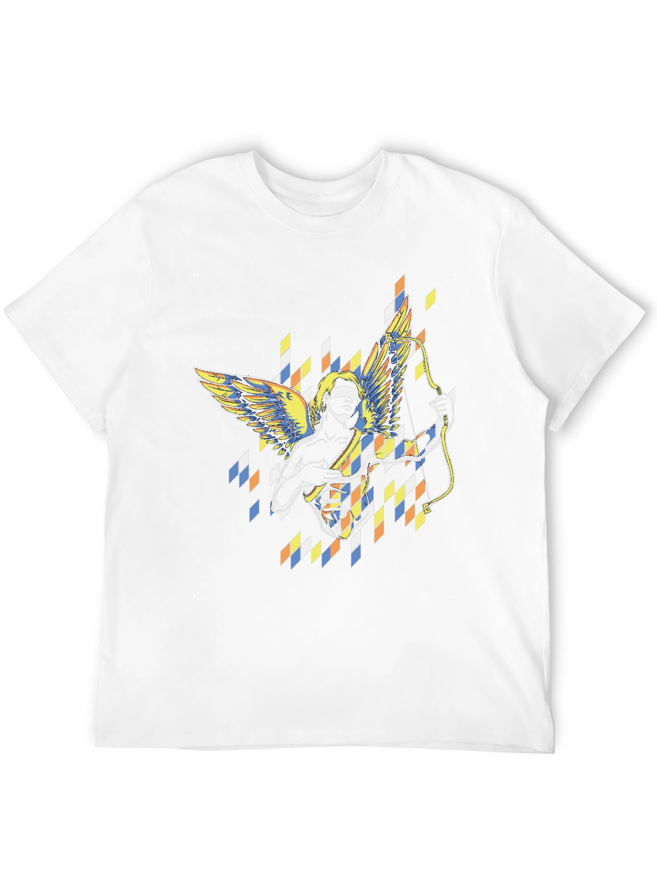Abstract Cupid Graphic Black T-Shirt