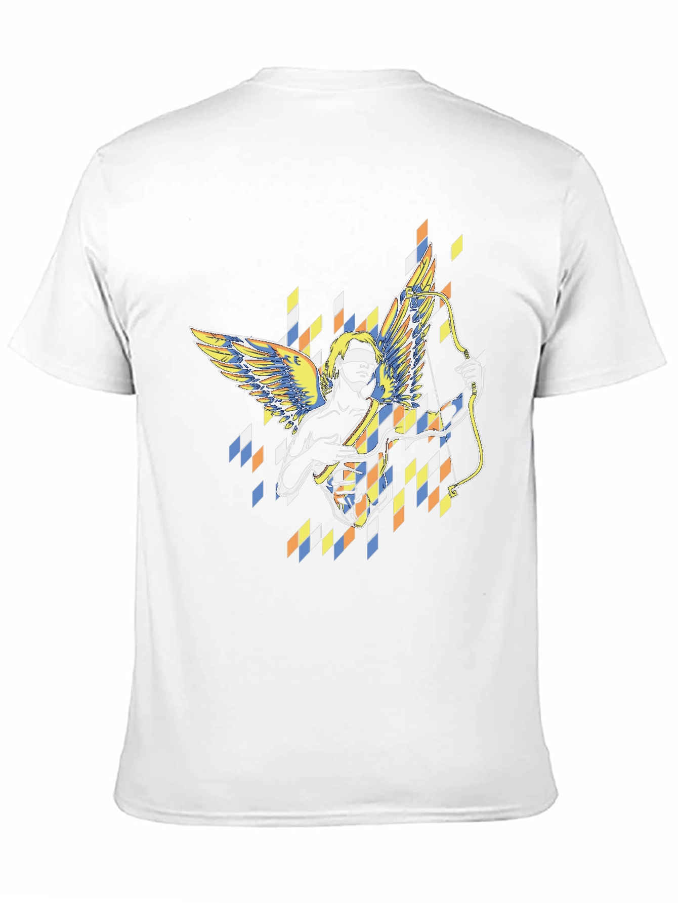 Abstract Cupid Graphic Black T-Shirt