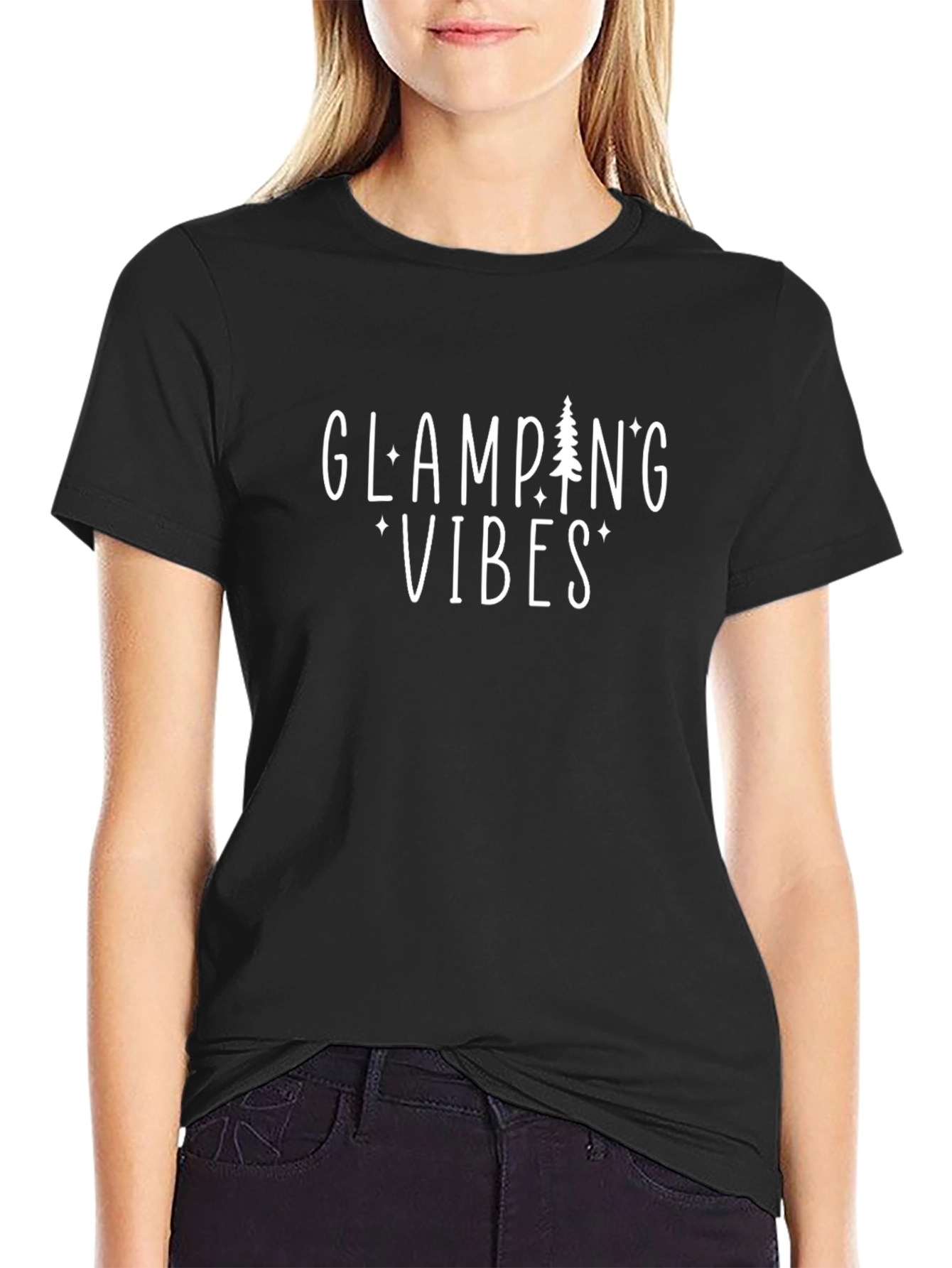 Glamping Vibes Graphic Tee - Black