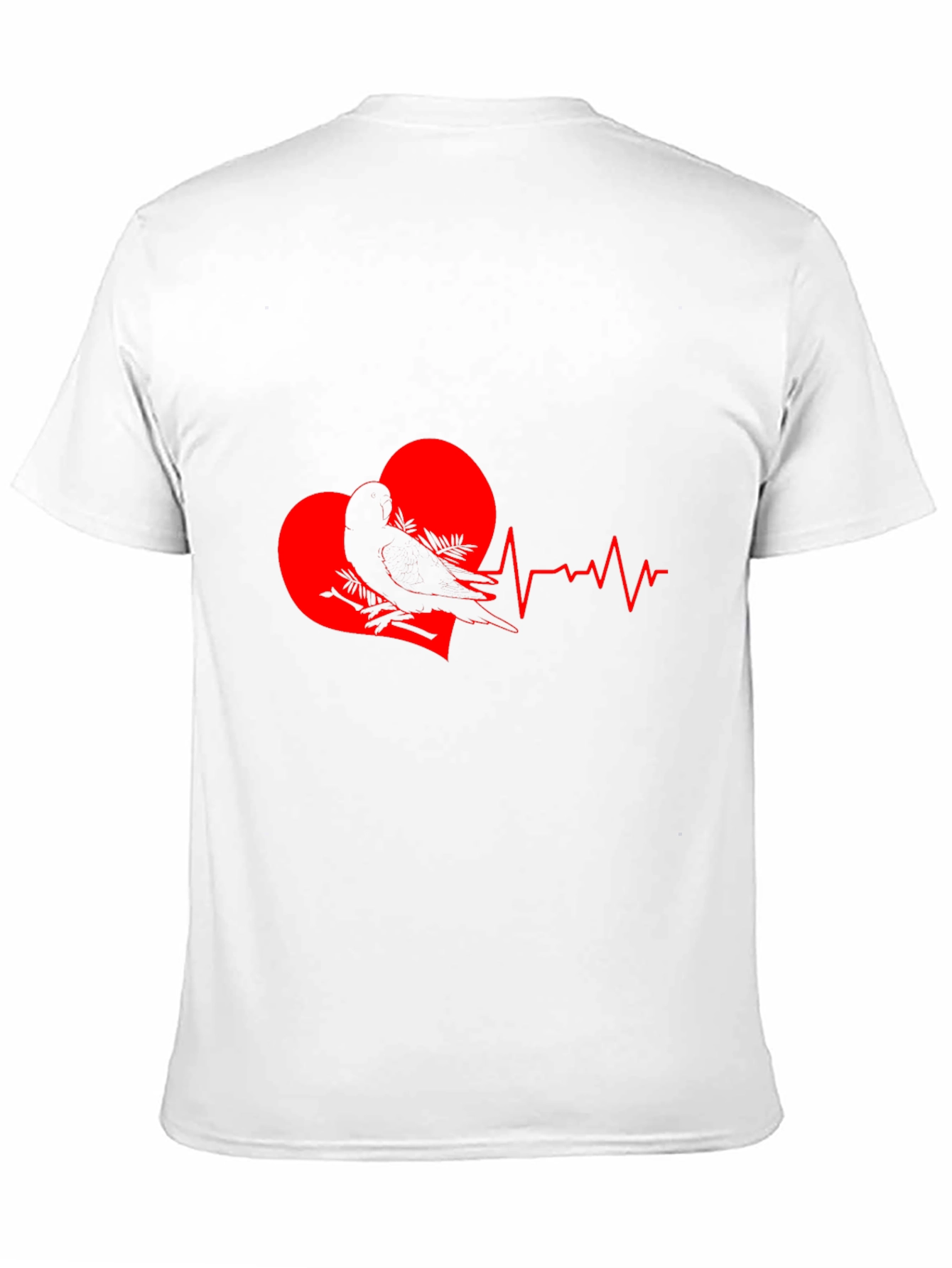Heartbeat Bird Graphic Tee - Stylish Black T-Shirt