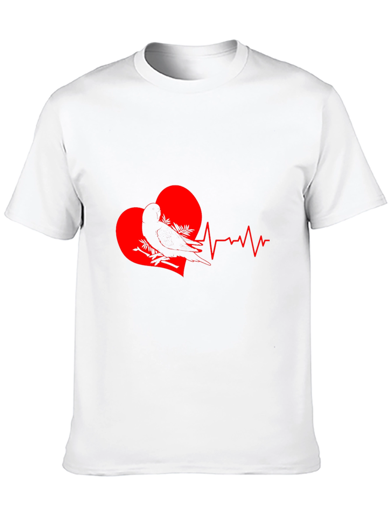 Heartbeat Bird Graphic Tee - Stylish Black T-Shirt