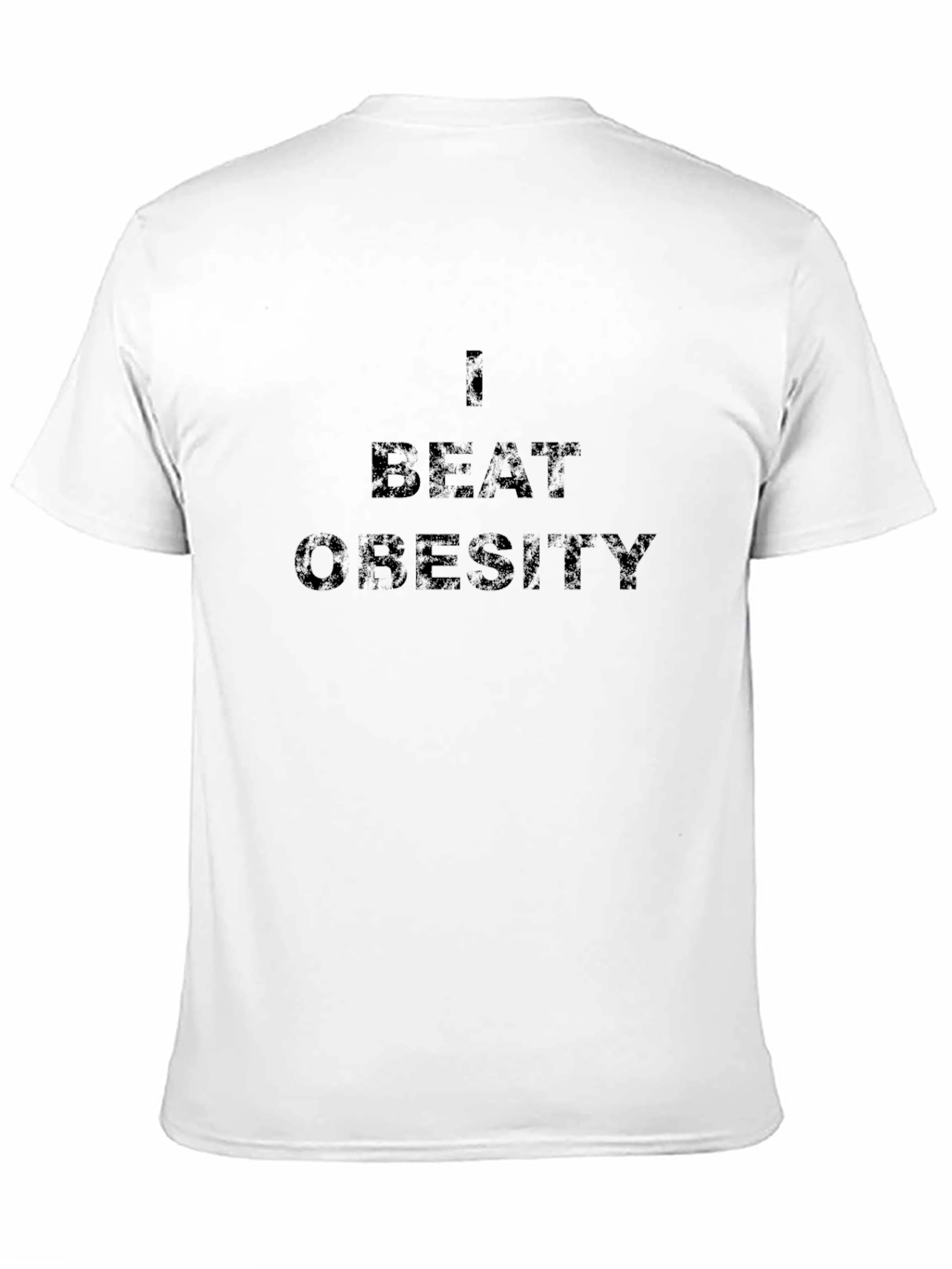 I Beat Obesity T-Shirt -  Mens Black Tee