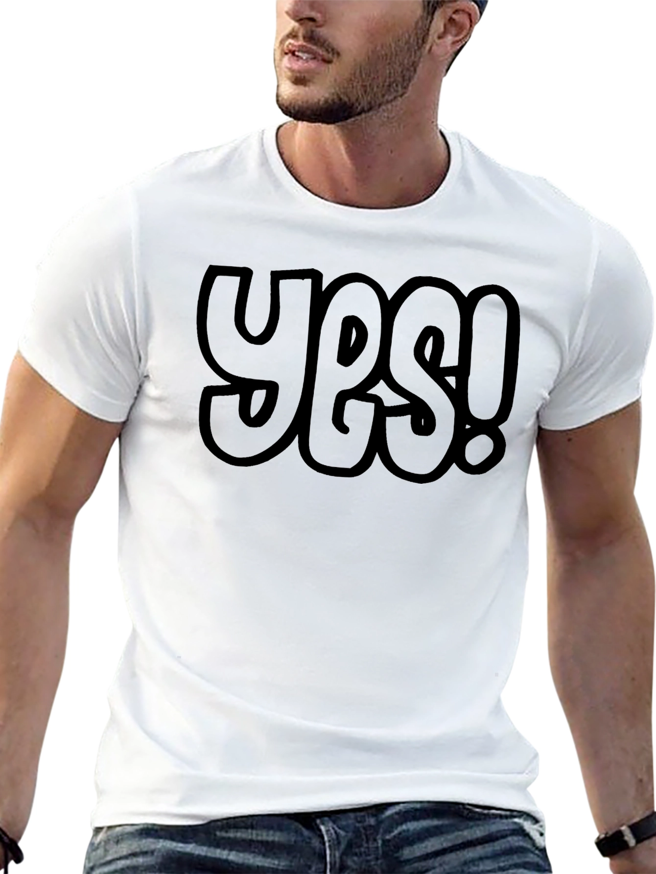 Yes! Graphic Print Black T-Shirt