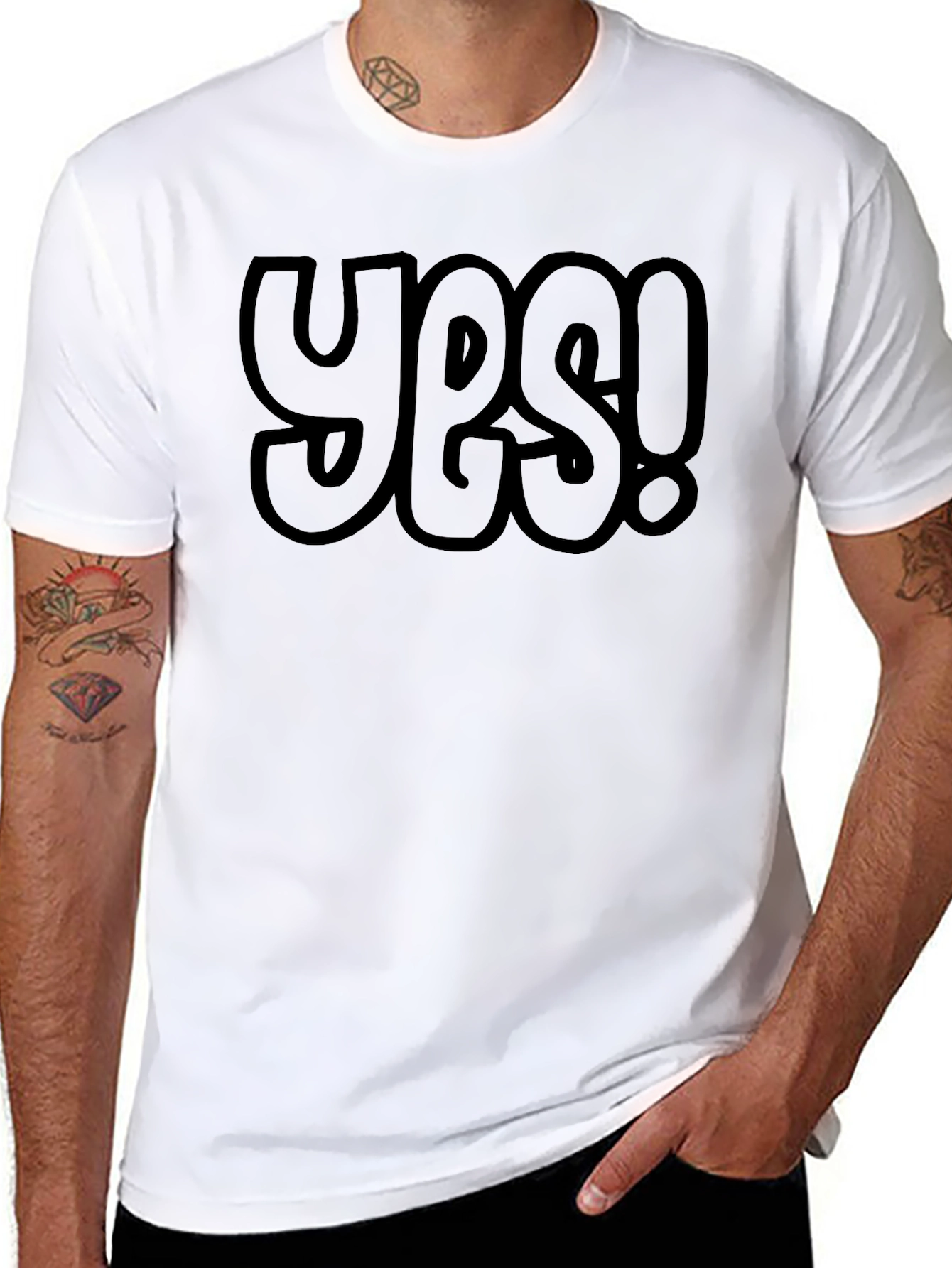 Yes! Graphic Print Black T-Shirt