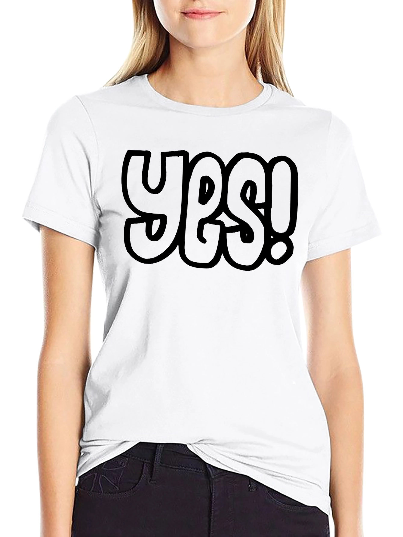 Yes! Graphic Print Black T-Shirt