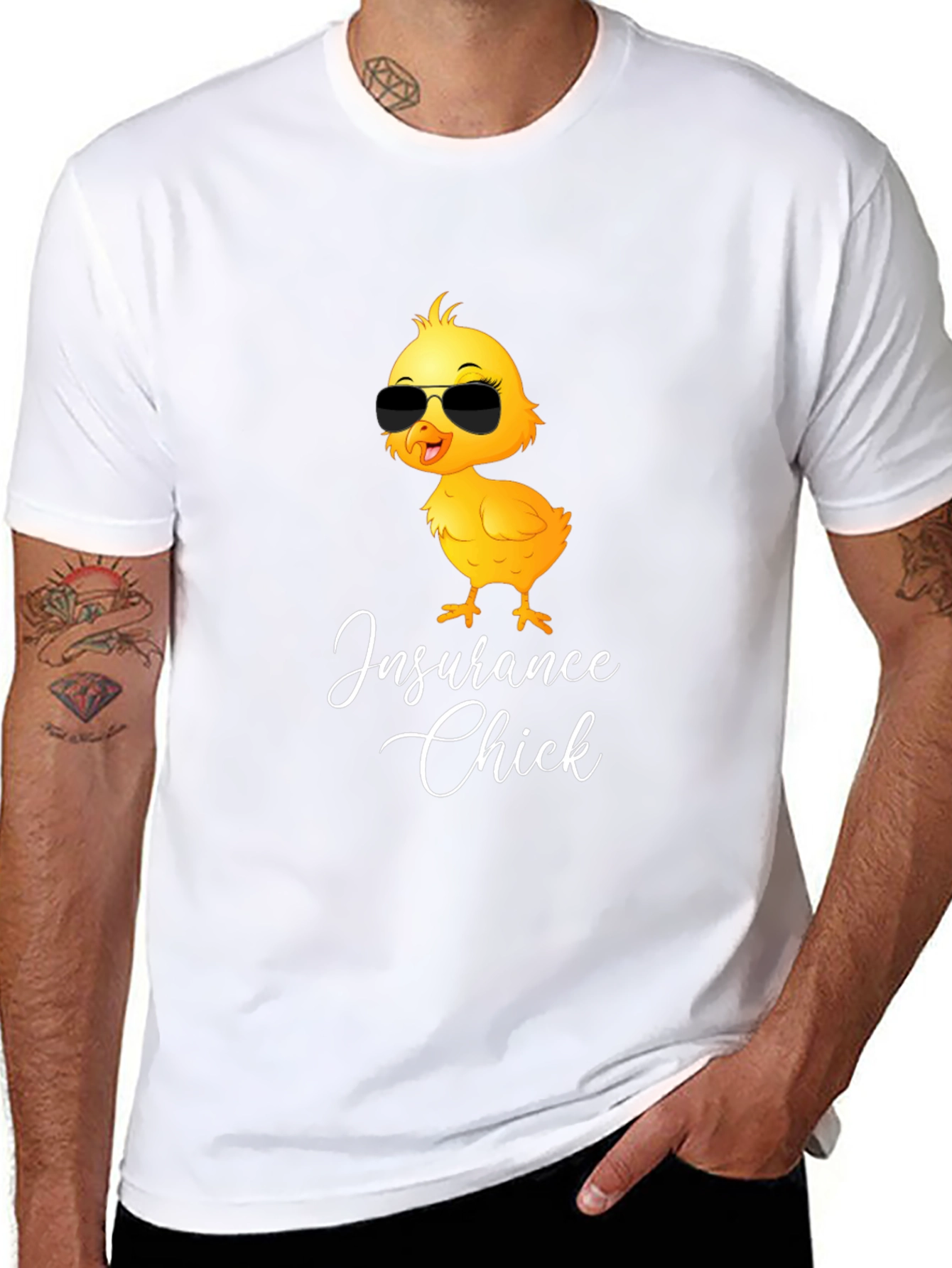 Insurance Chick T-Shirt - Cute Cartoon Chick in Shades