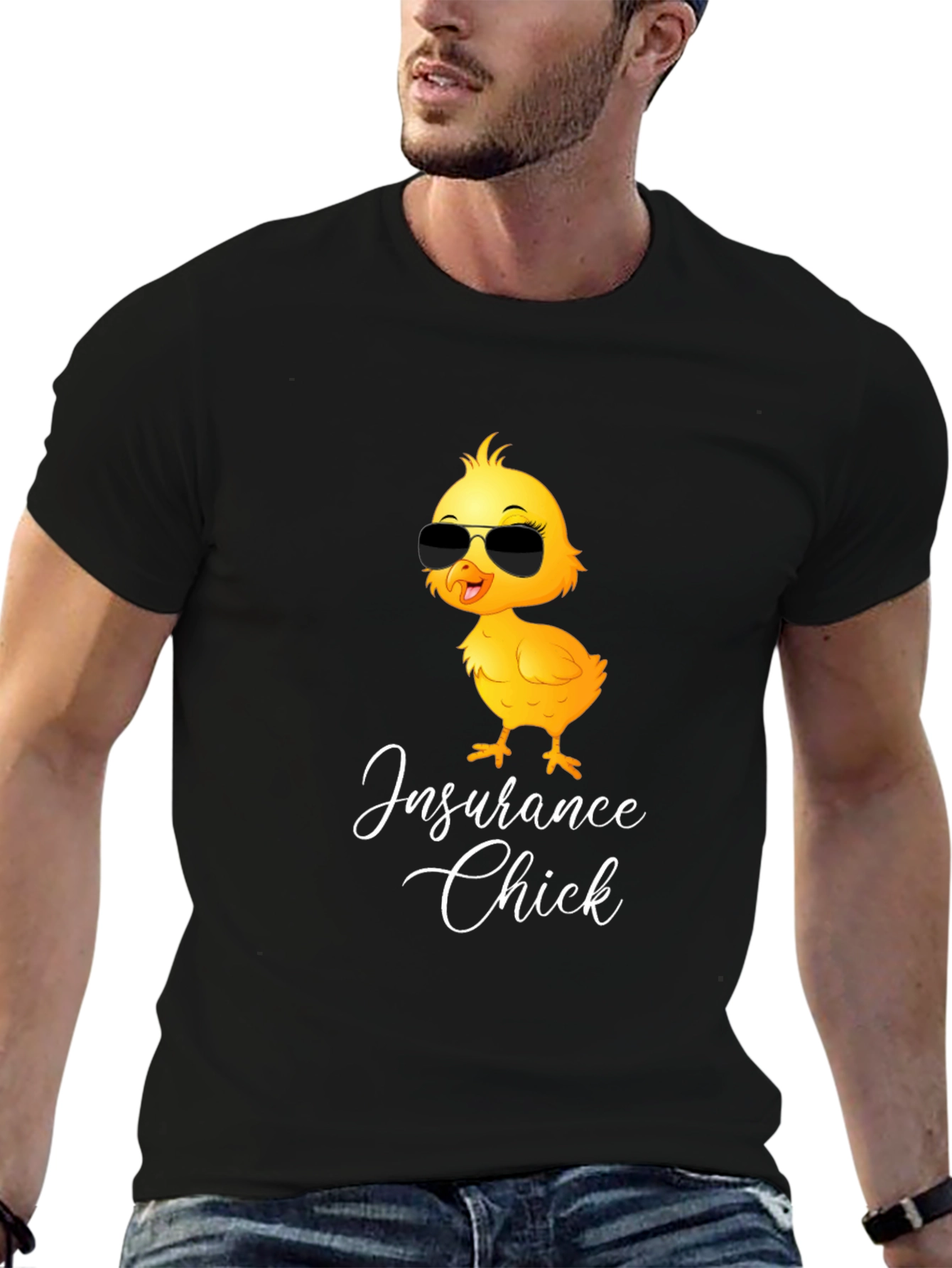 Insurance Chick T-Shirt - Cute Cartoon Chick in Shades