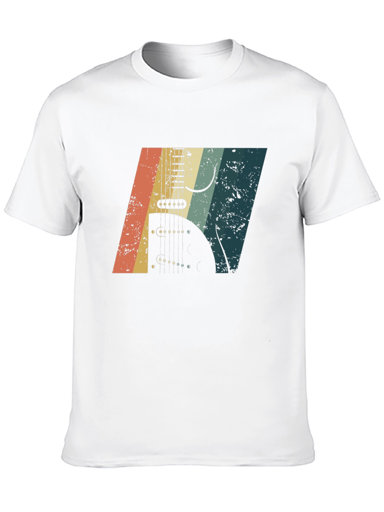 Retro Guitar Graphic Black T-Shirt