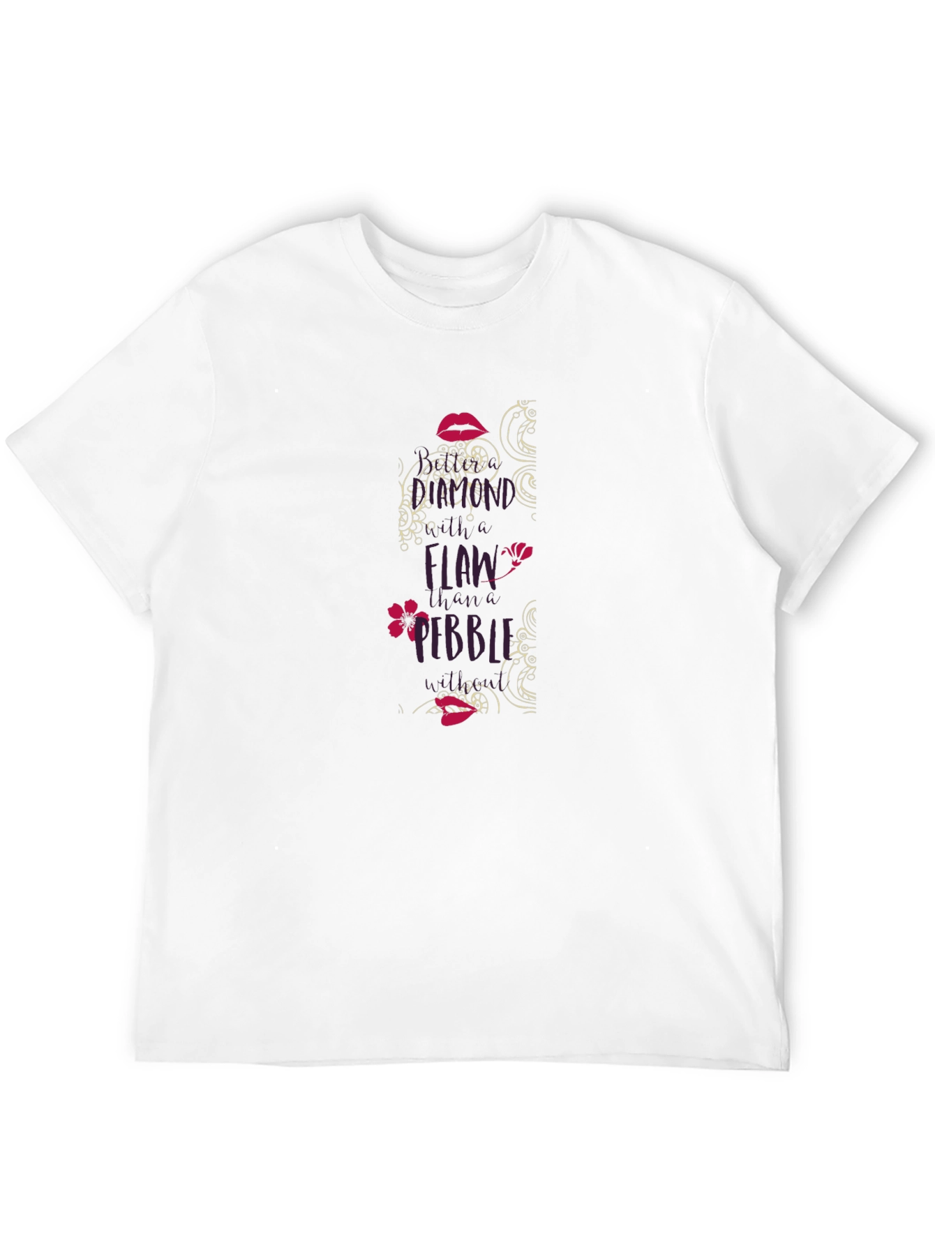 Black T-Shirt with No Flaw Graphic