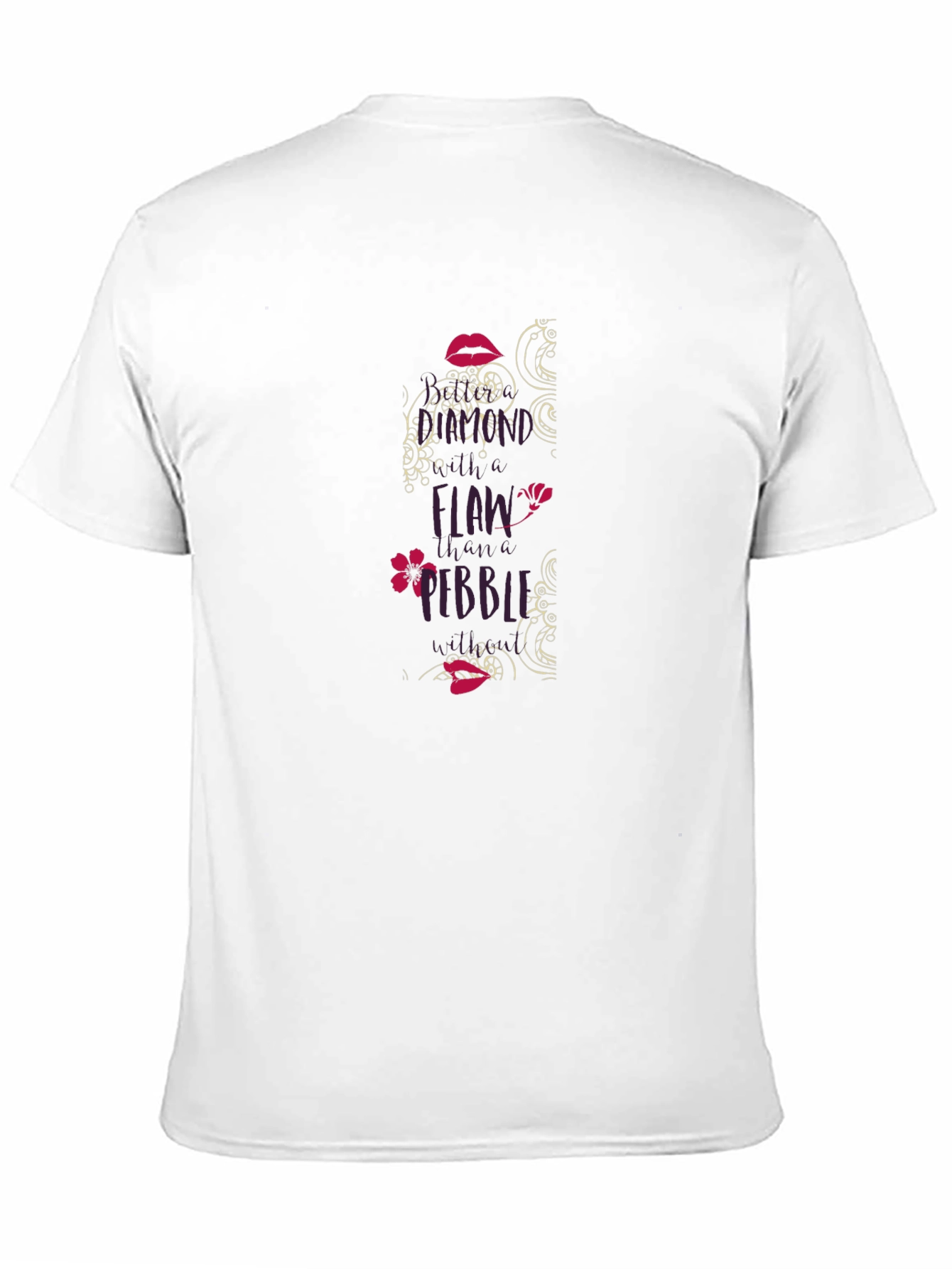 Black T-Shirt with No Flaw Graphic