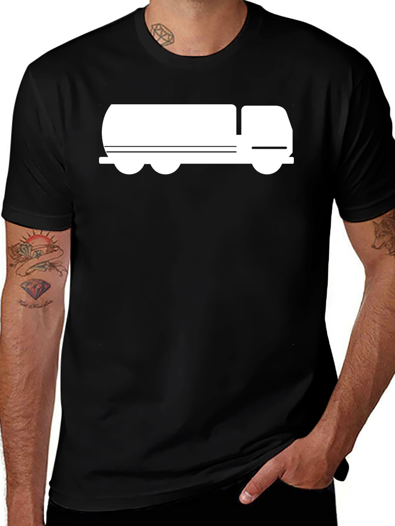 Tanker Truck Graphic Tee - Black Cotton