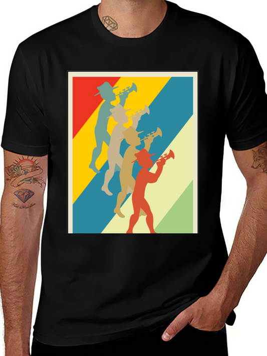 Retro Trumpet Player Graphic T-Shirt