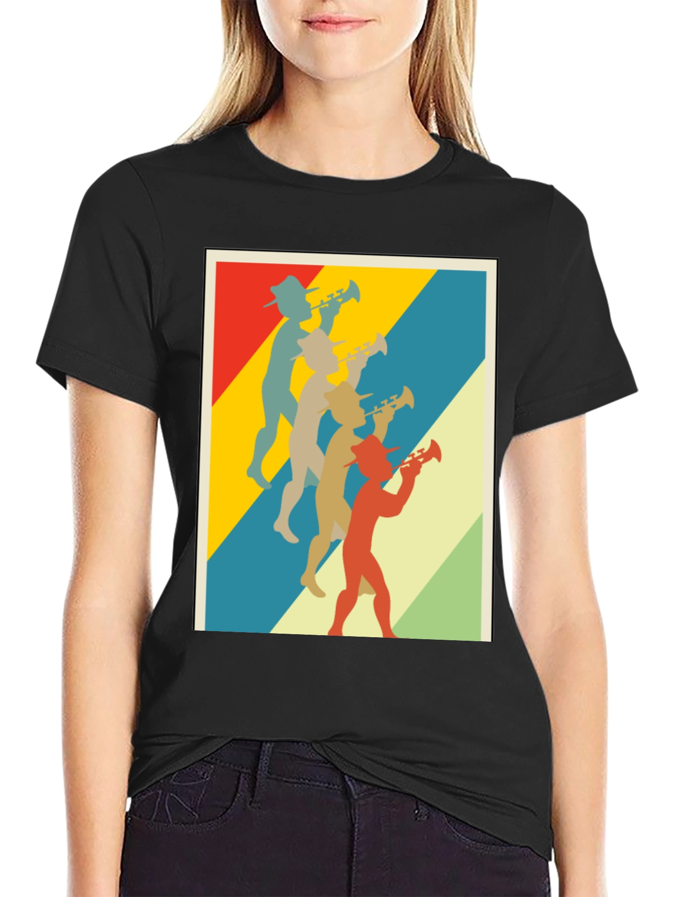 Retro Trumpet Player Graphic T-Shirt