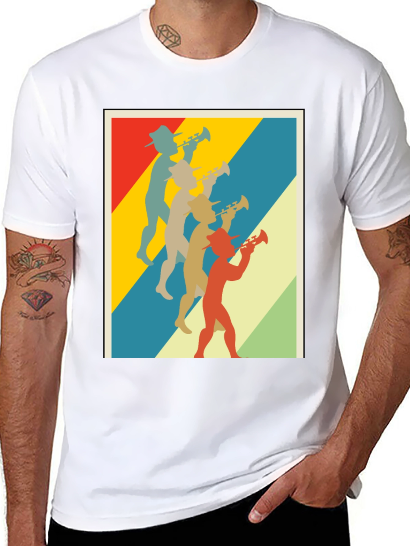 Retro Trumpet Player Graphic T-Shirt