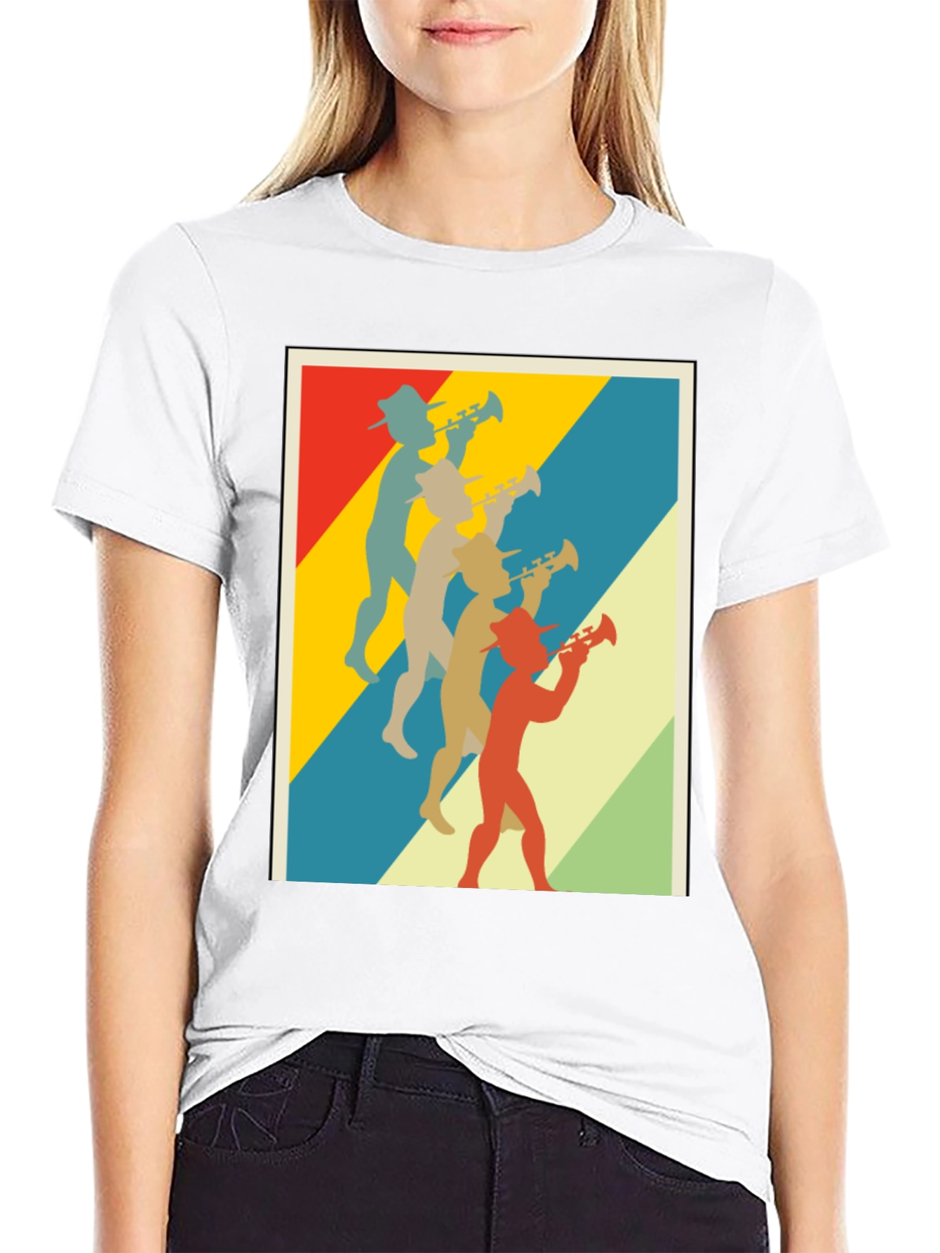 Retro Trumpet Player Graphic T-Shirt