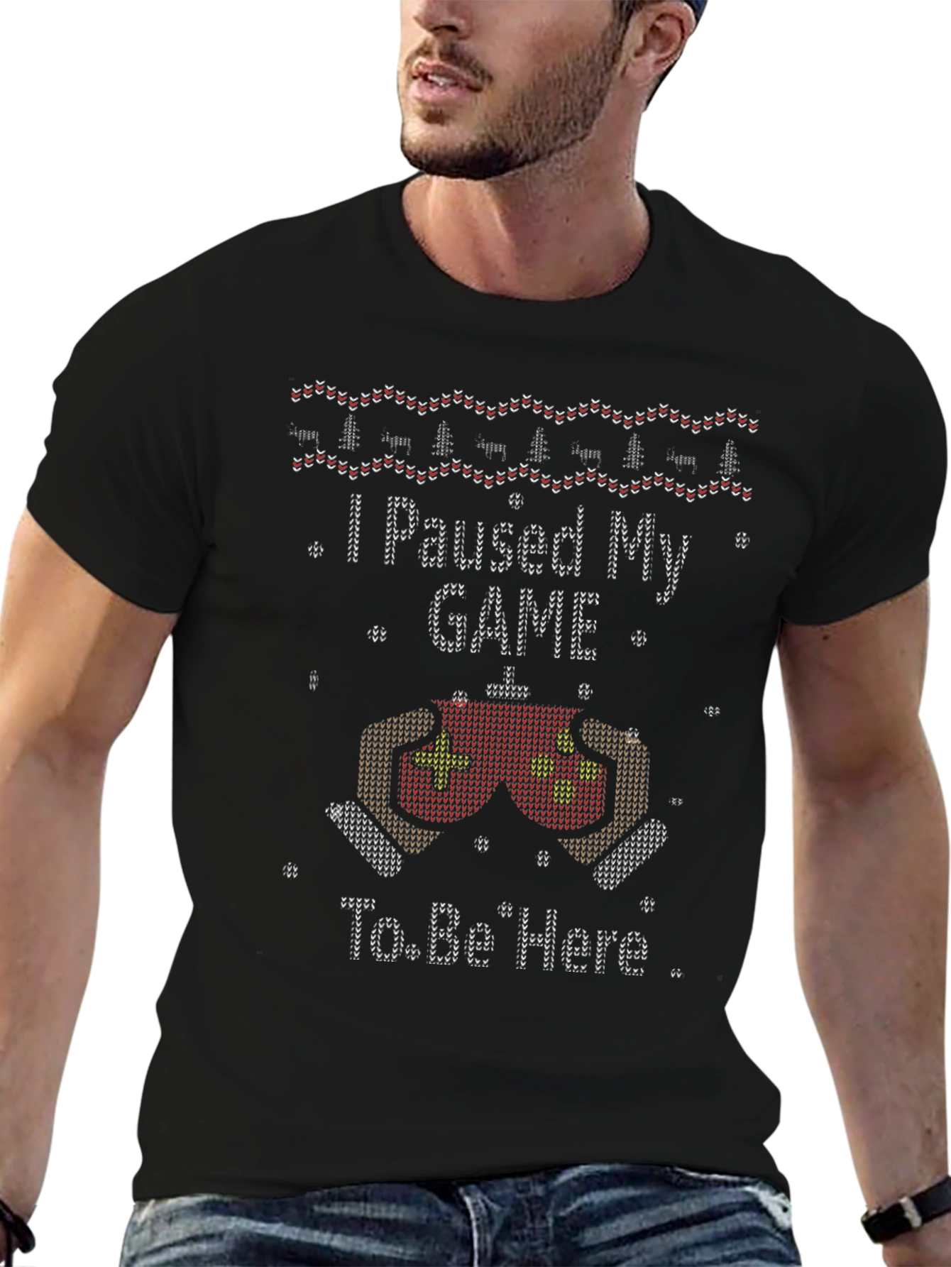 I Paused My Game Ugly Christmas Sweater T-Shirt