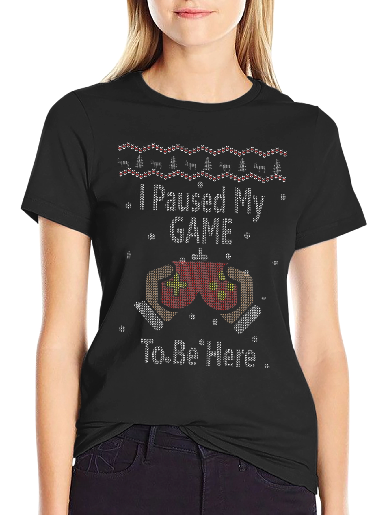 I Paused My Game Ugly Christmas Sweater T-Shirt
