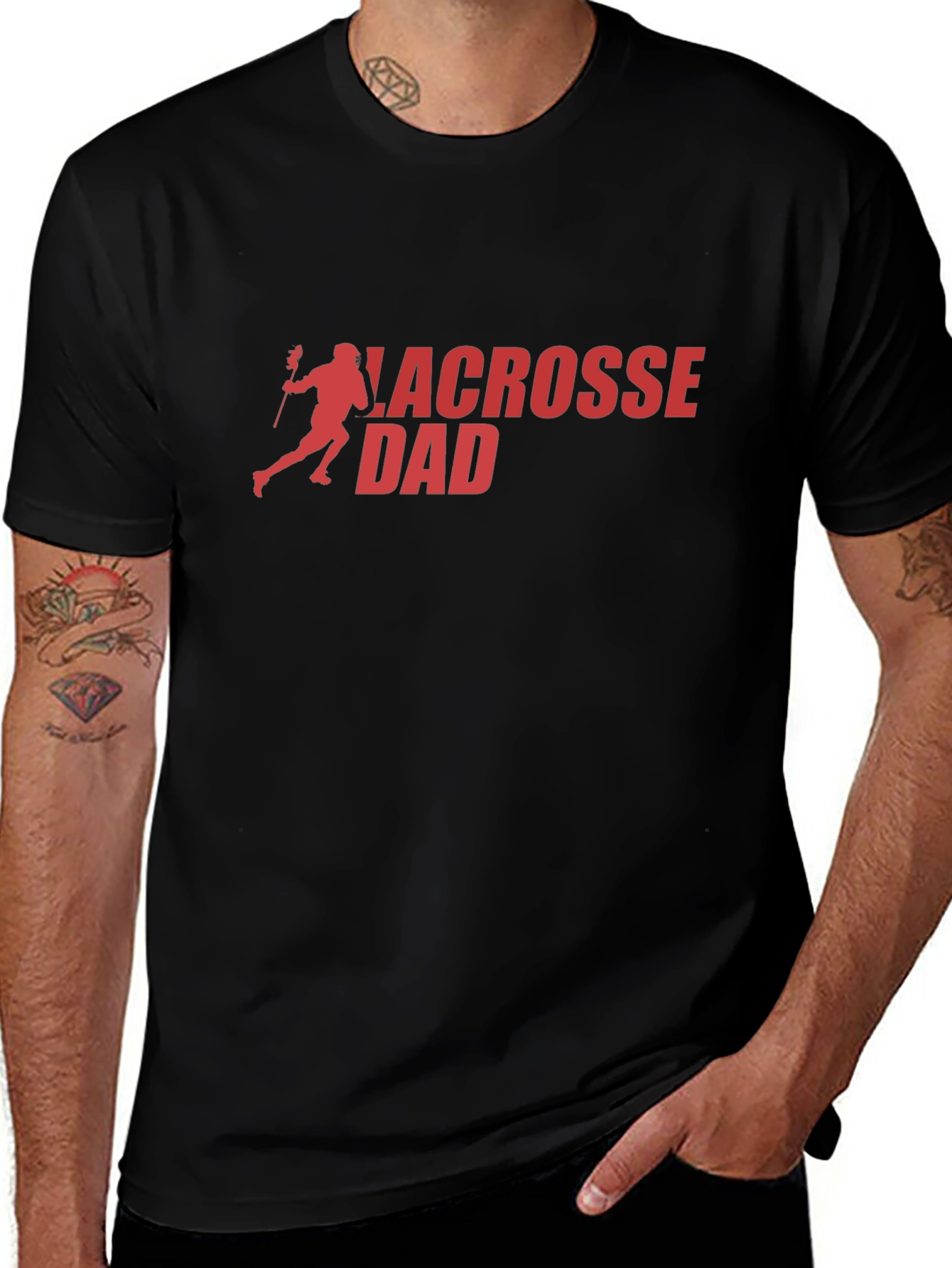 Lacrosse Dad T-Shirt - Black Graphic Tee