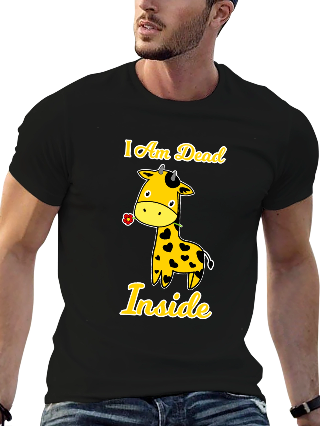 I Am Dead Inside Giraffe Graphic Tee - Black