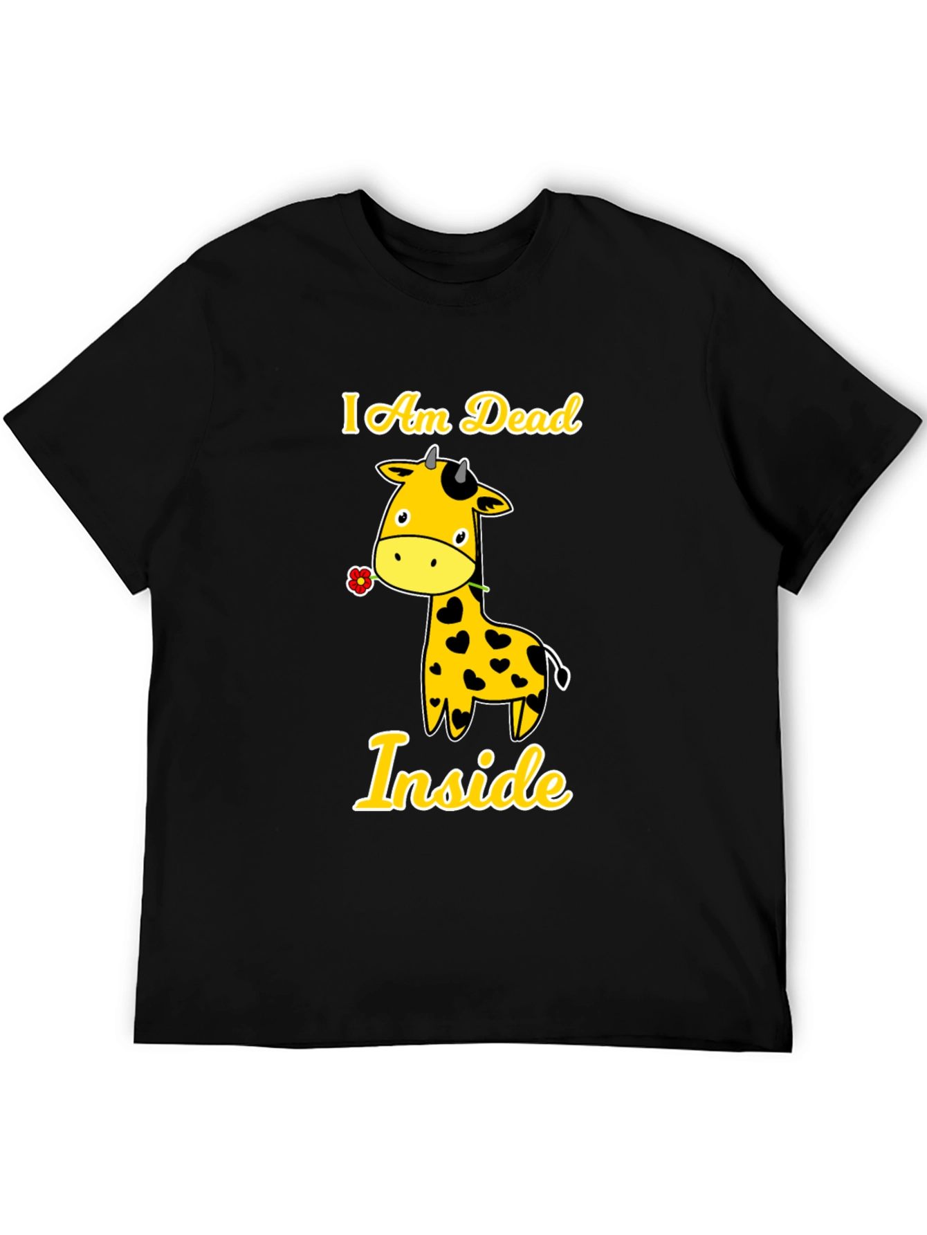 I Am Dead Inside Giraffe Graphic Tee - Black