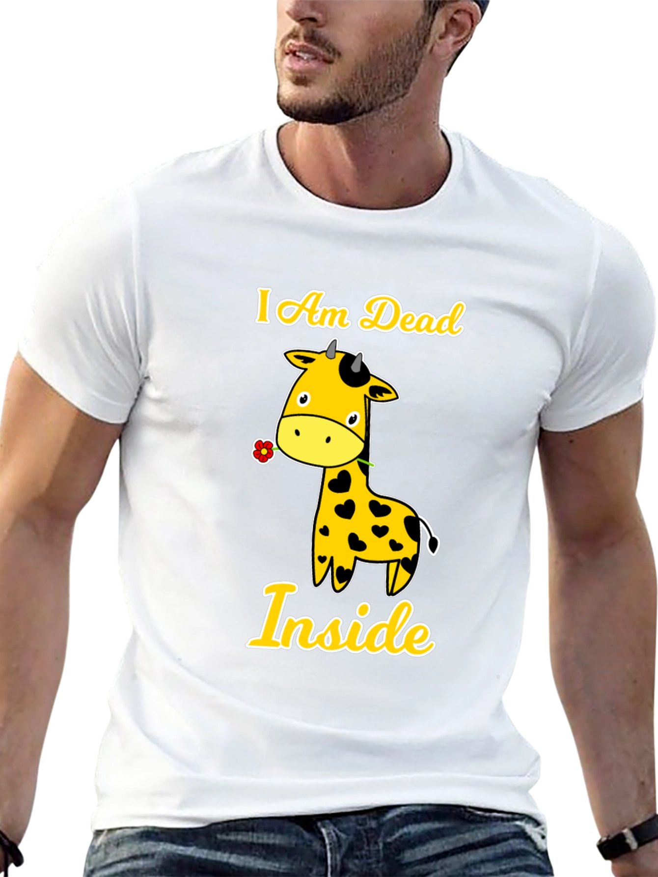 I Am Dead Inside Giraffe Graphic Tee - Black