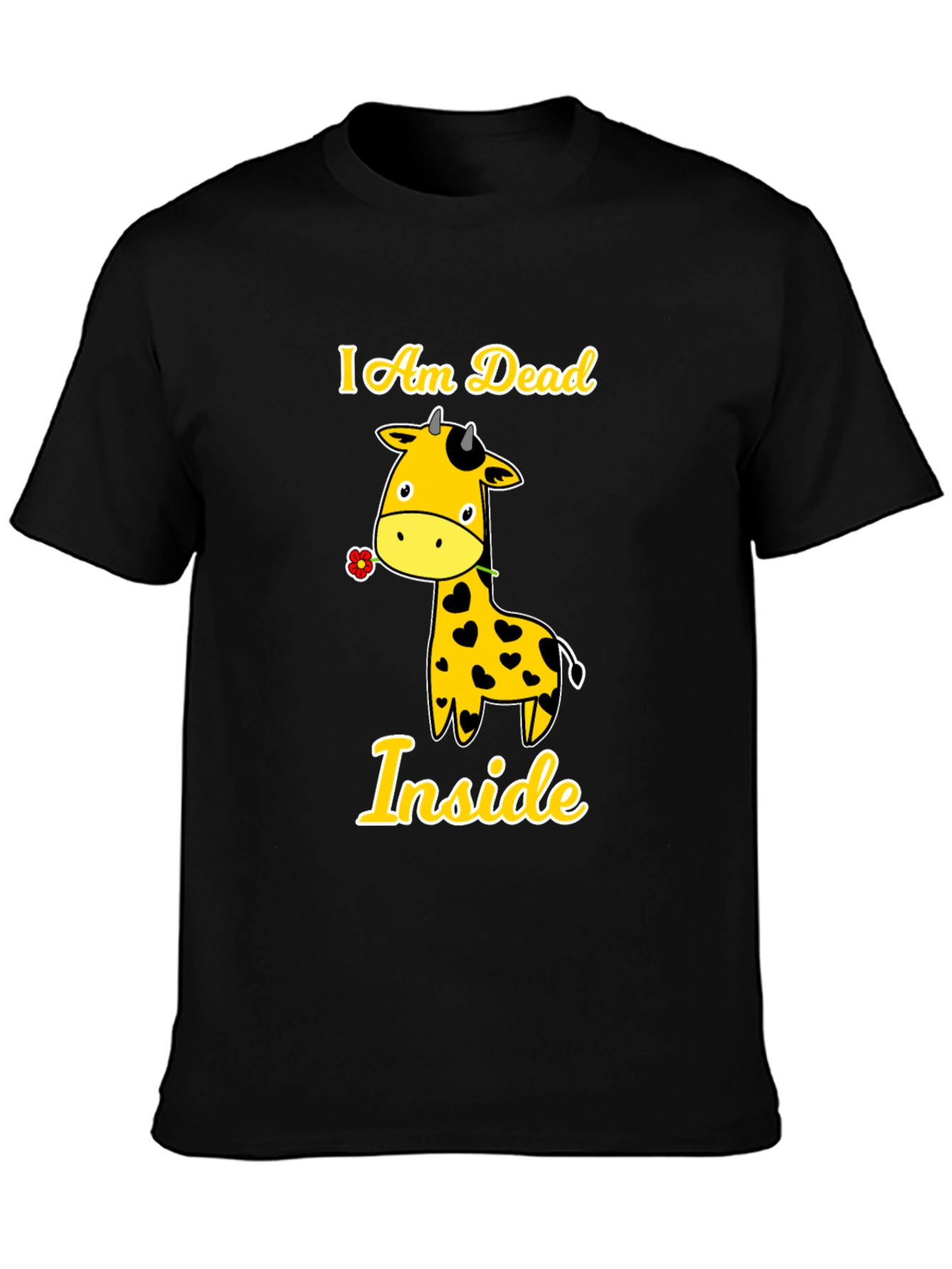 I Am Dead Inside Giraffe Graphic Tee - Black