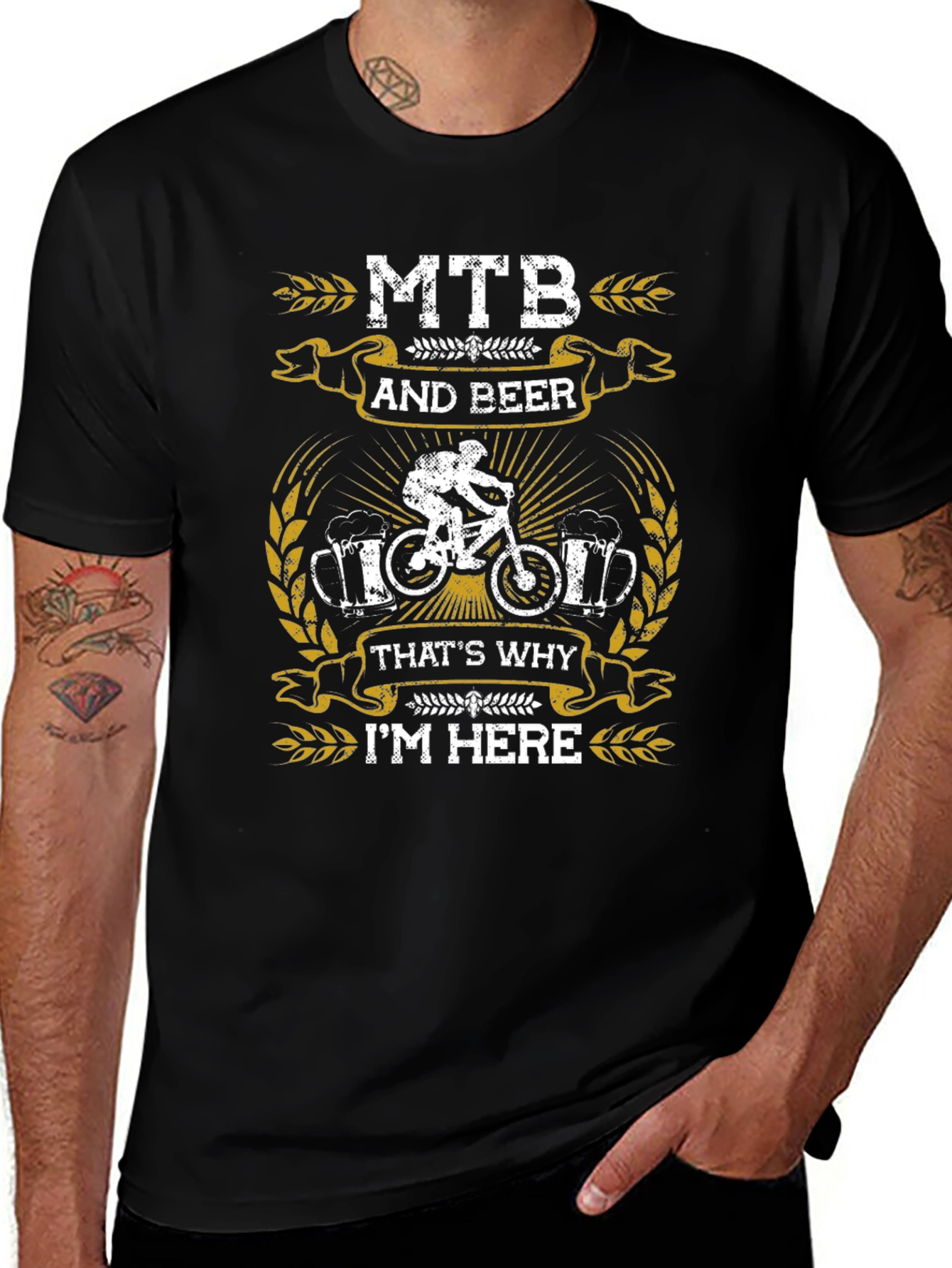 MTB and Beer Graphic T-Shirt