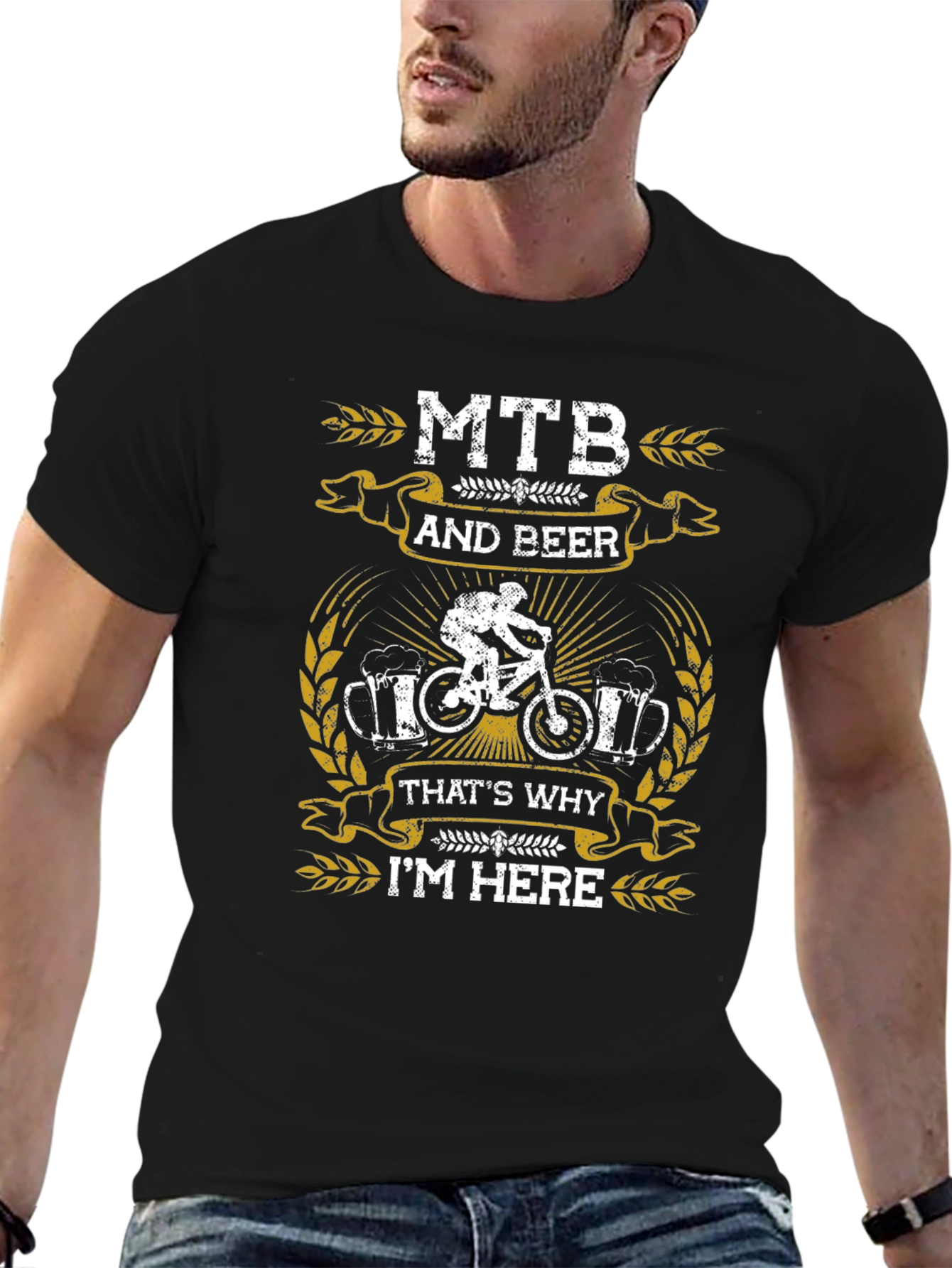 MTB and Beer Graphic T-Shirt