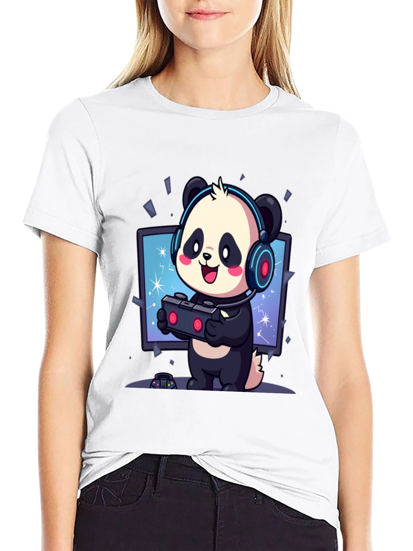 Gamer Panda T-Shirt - Cute Gaming Tee