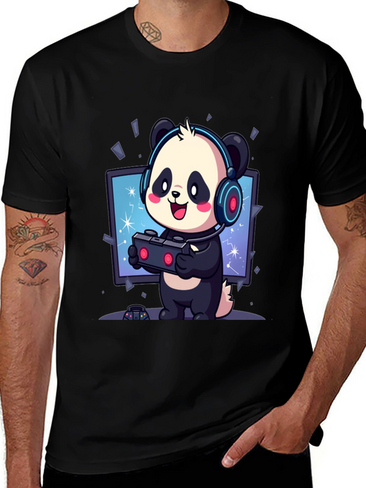 Gamer Panda T-Shirt - Cute Gaming Tee