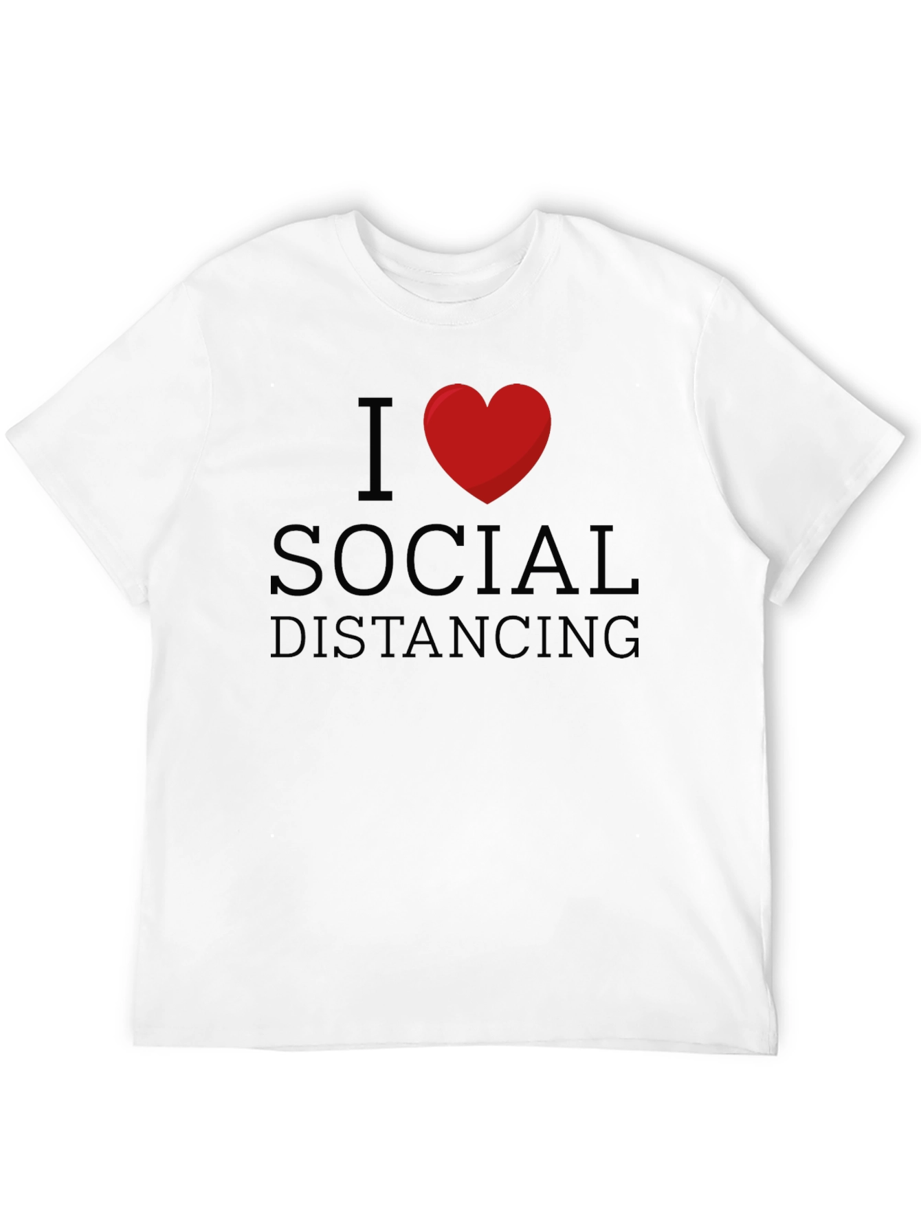 I Love Social Distancing Black T-Shirt