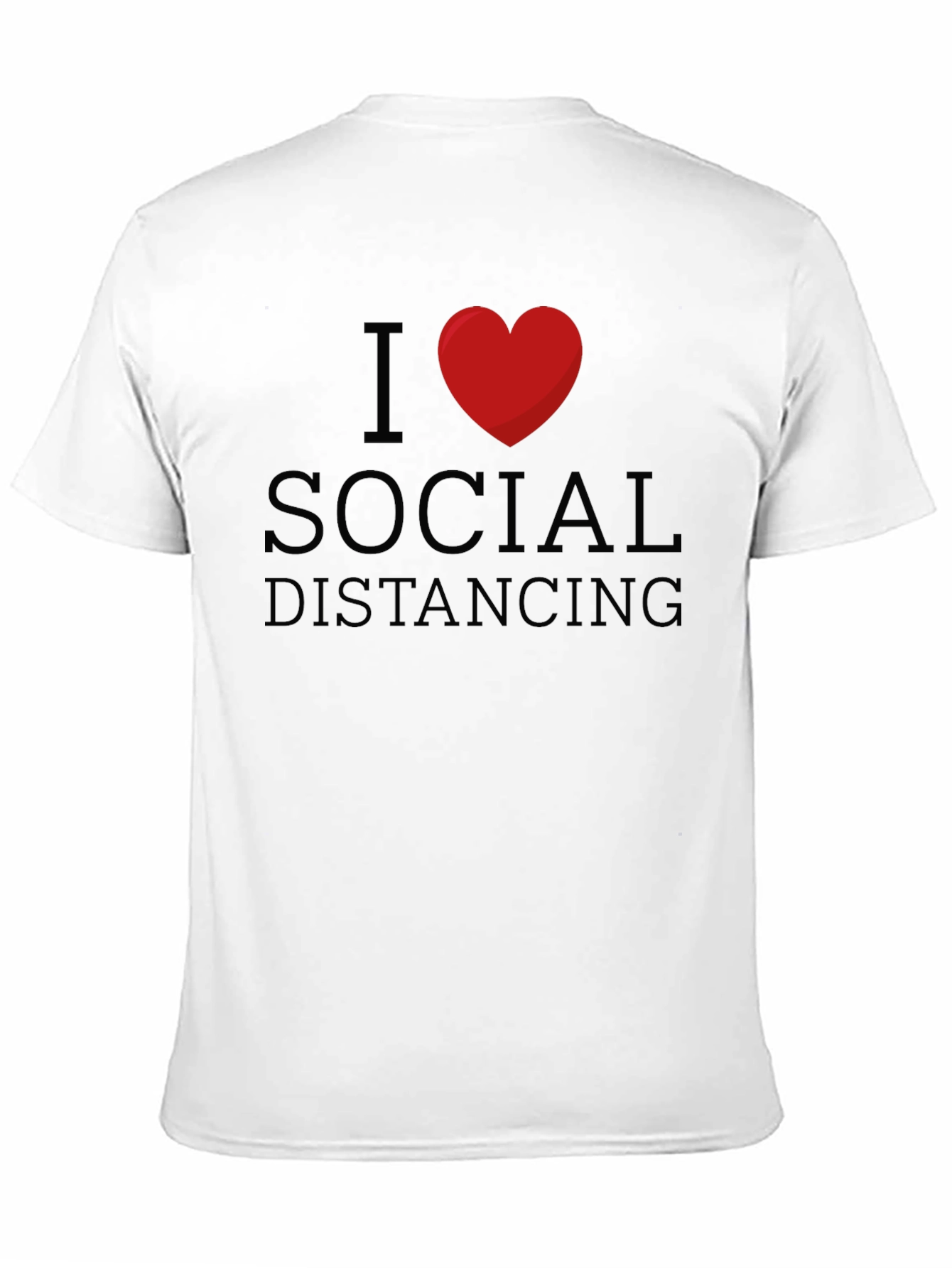 I Love Social Distancing Black T-Shirt