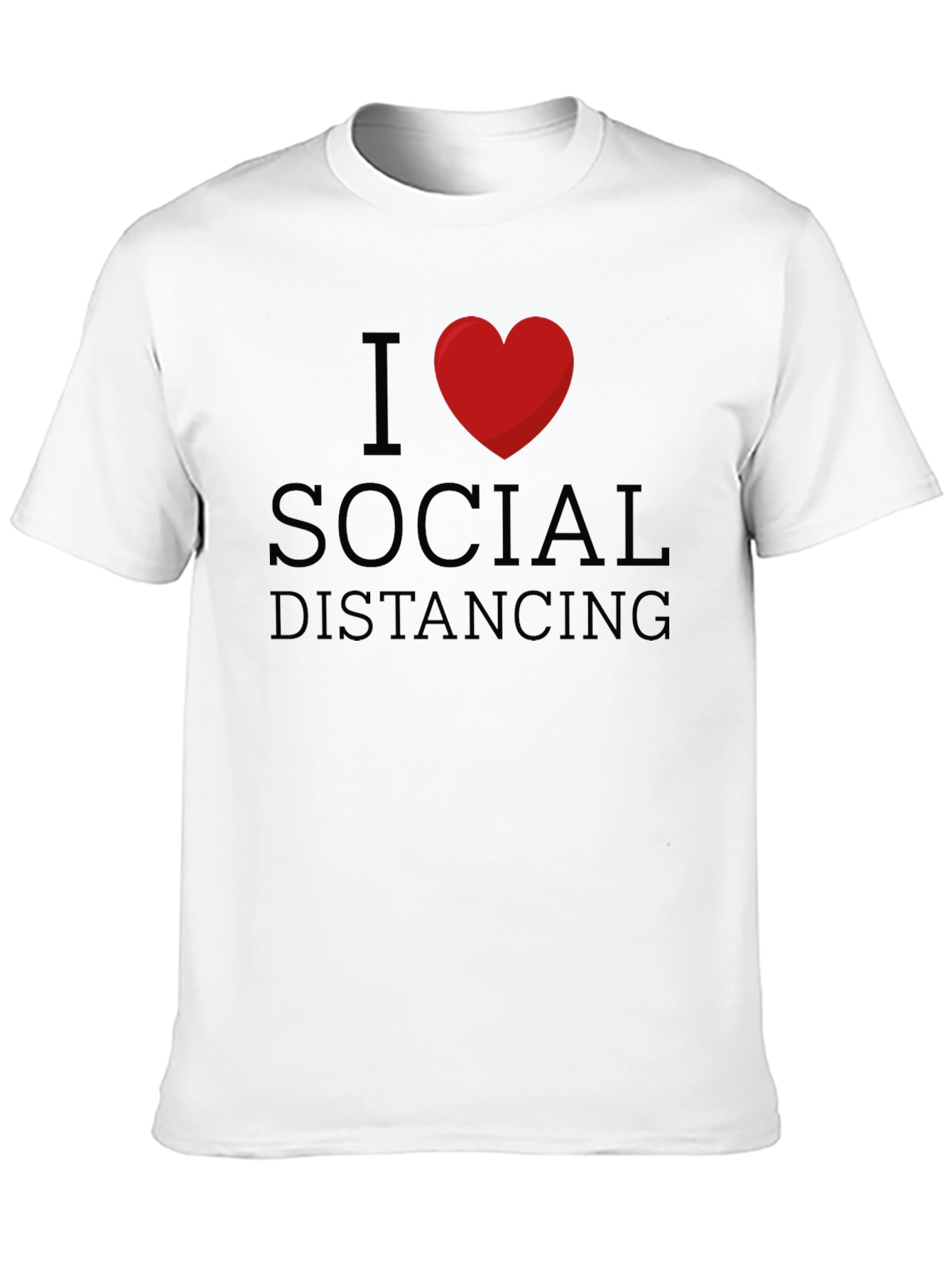 I Love Social Distancing Black T-Shirt