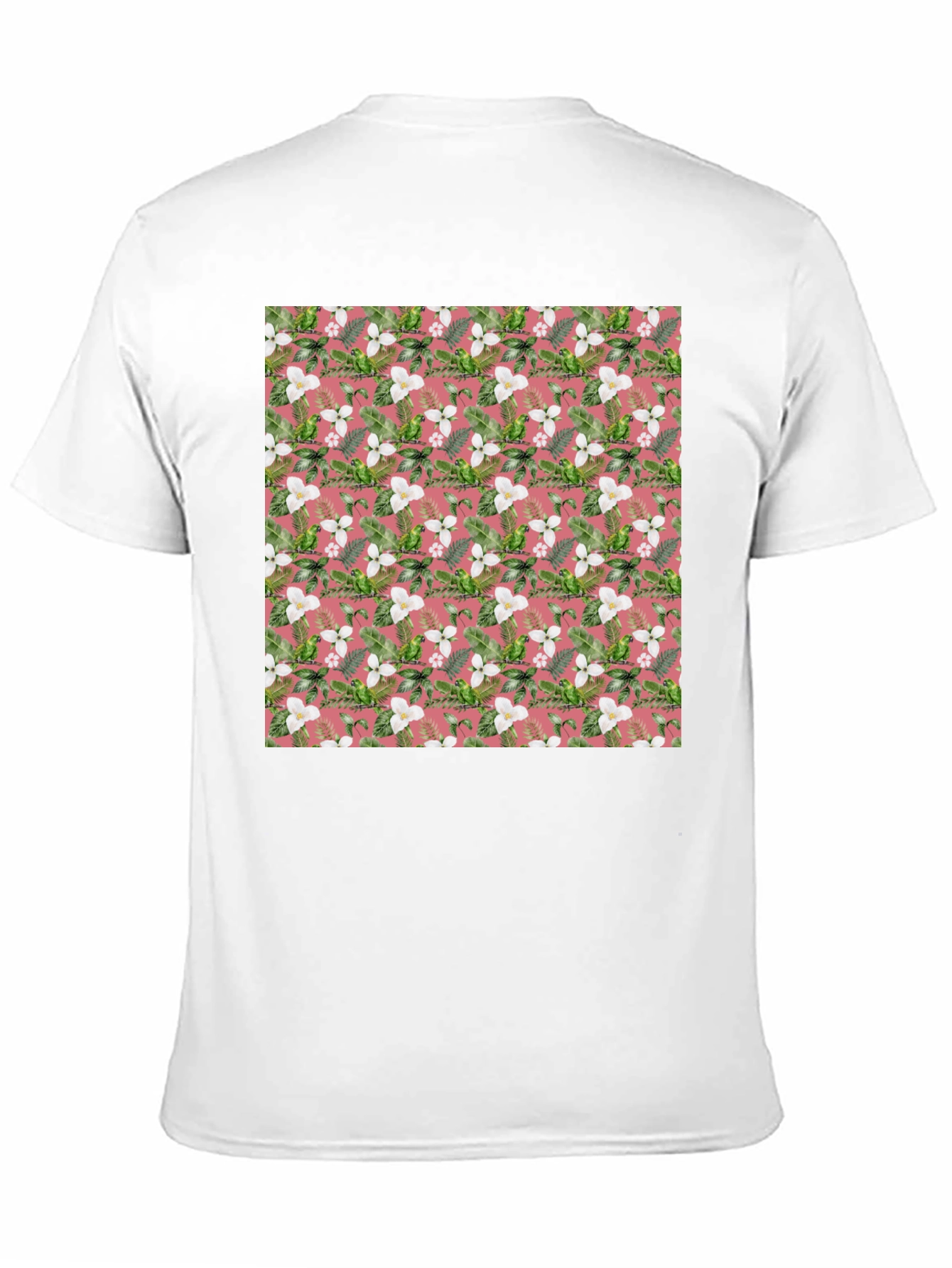 Floral Pattern Mens Black T-Shirt