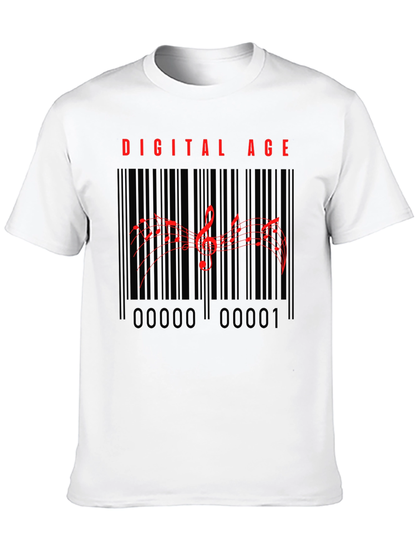 Digital Age Music Barcode T-Shirt - Black