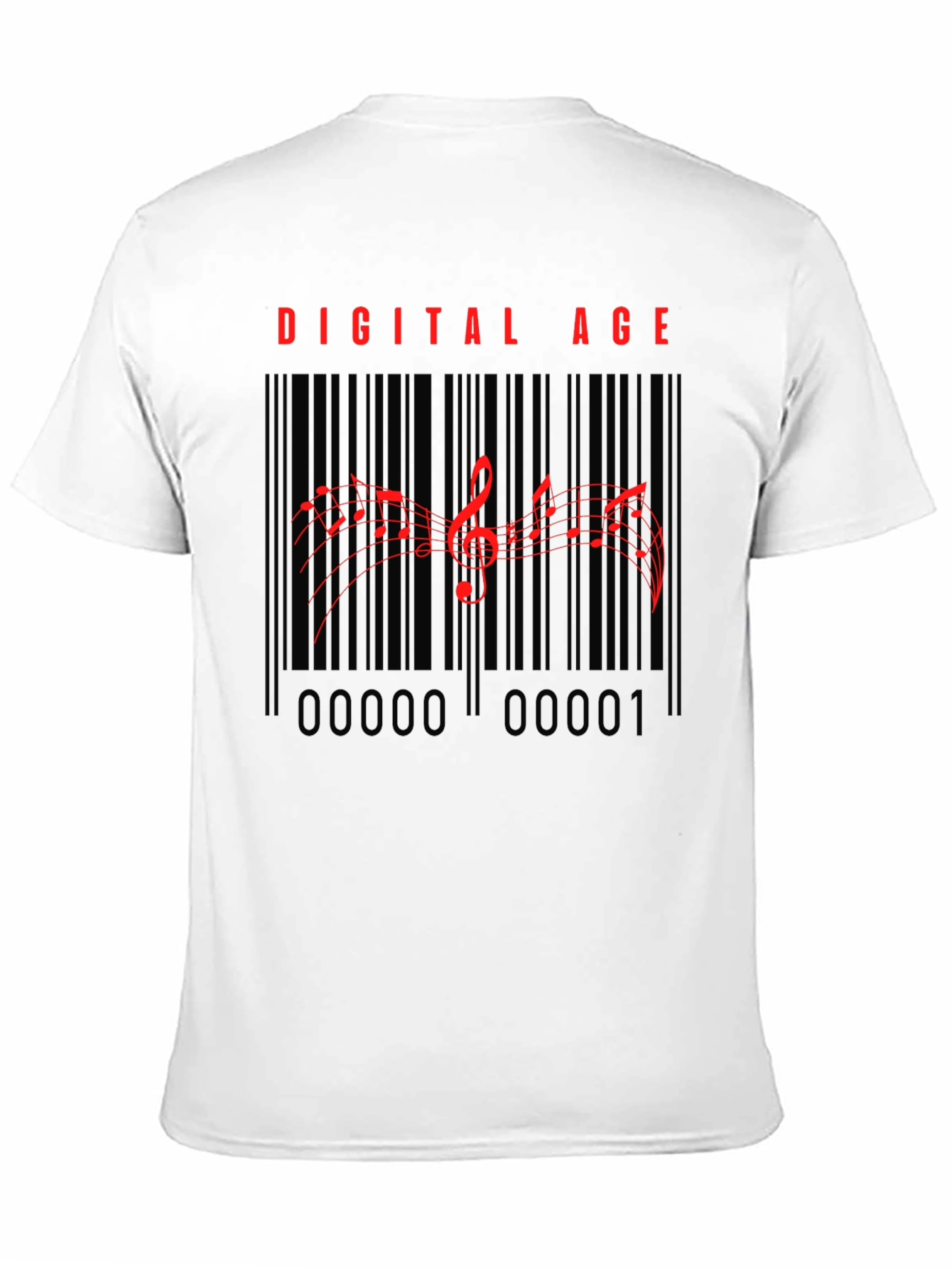Digital Age Music Barcode T-Shirt - Black
